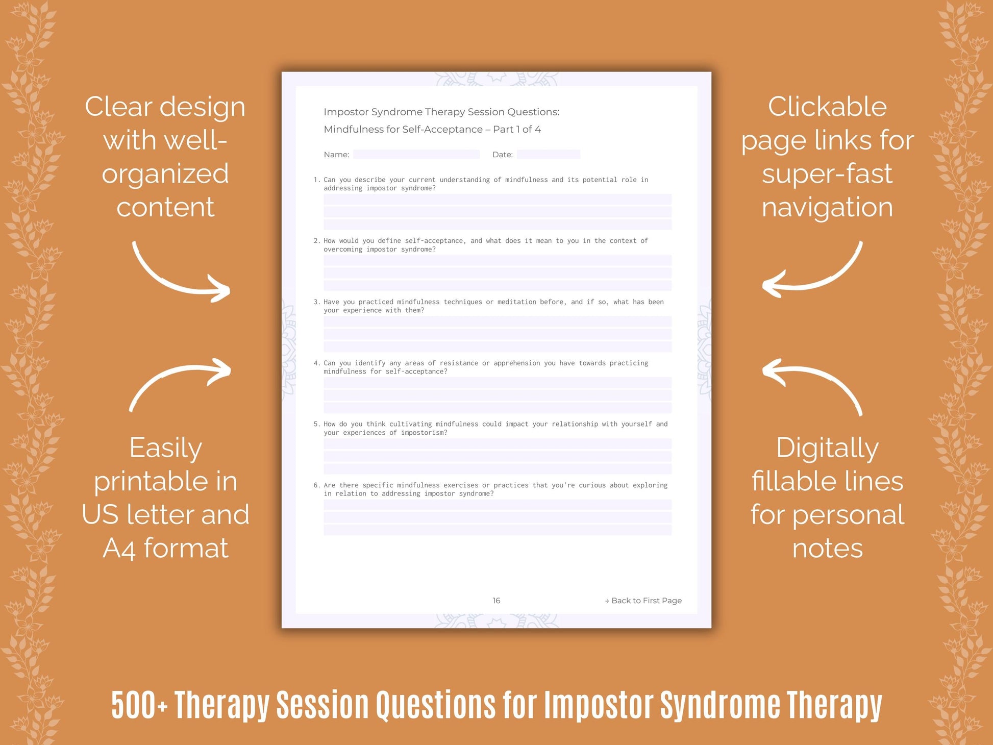 Impostor Syndrome Therapy Counseling Templates