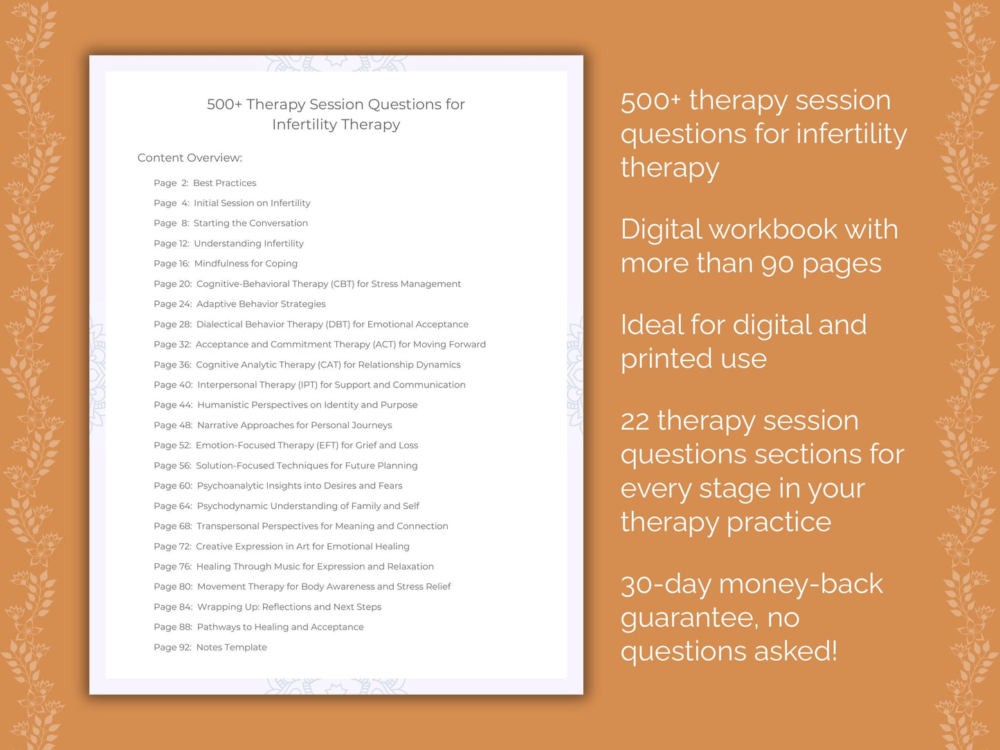 Infertility Therapy Therapist Worksheets