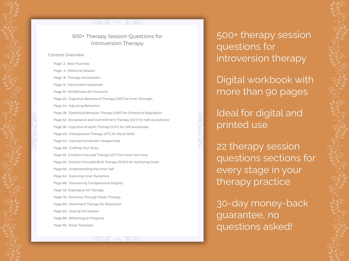 Introversion Therapy Therapist Worksheets