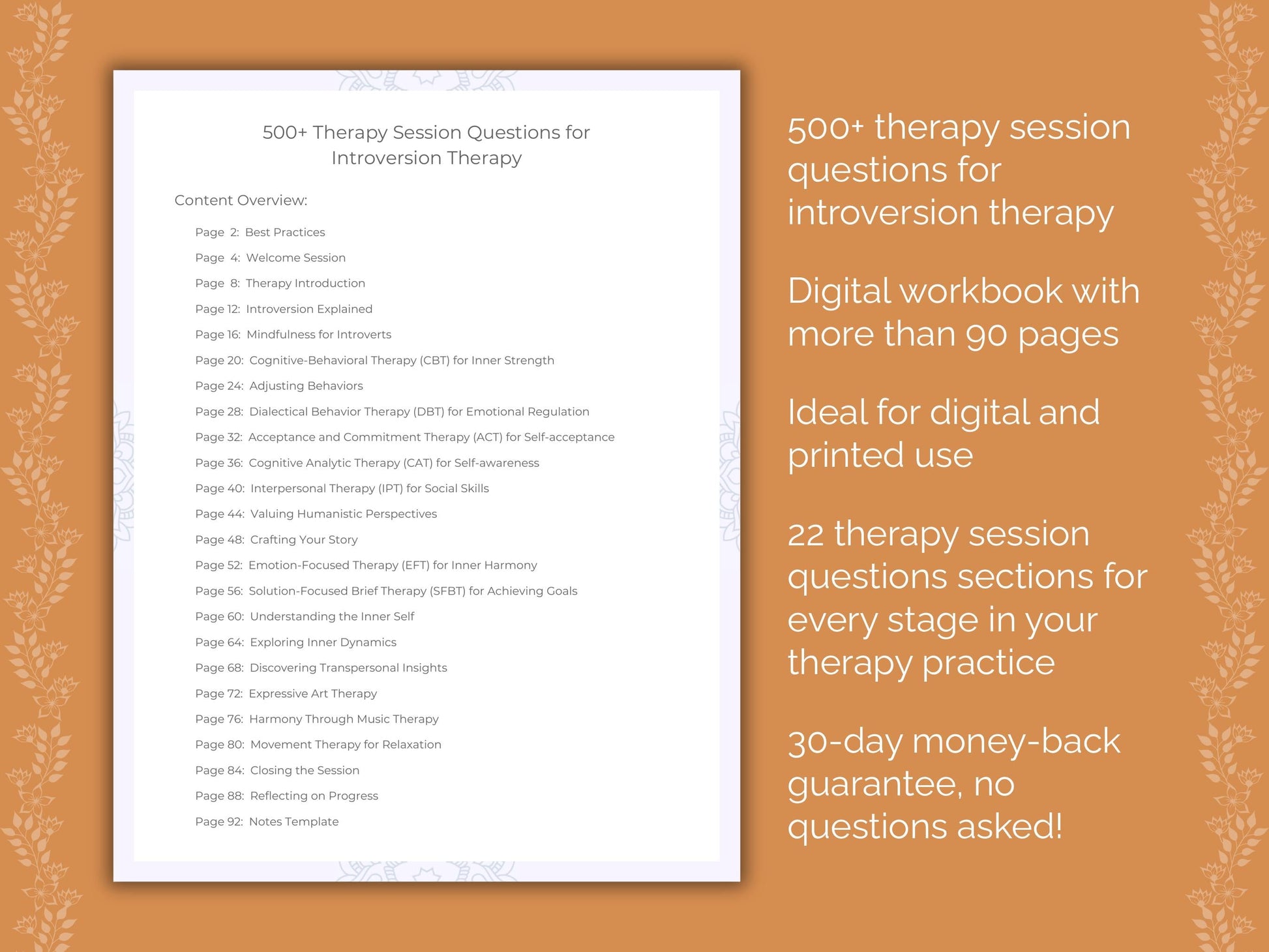 Introversion Therapy Therapist Worksheets