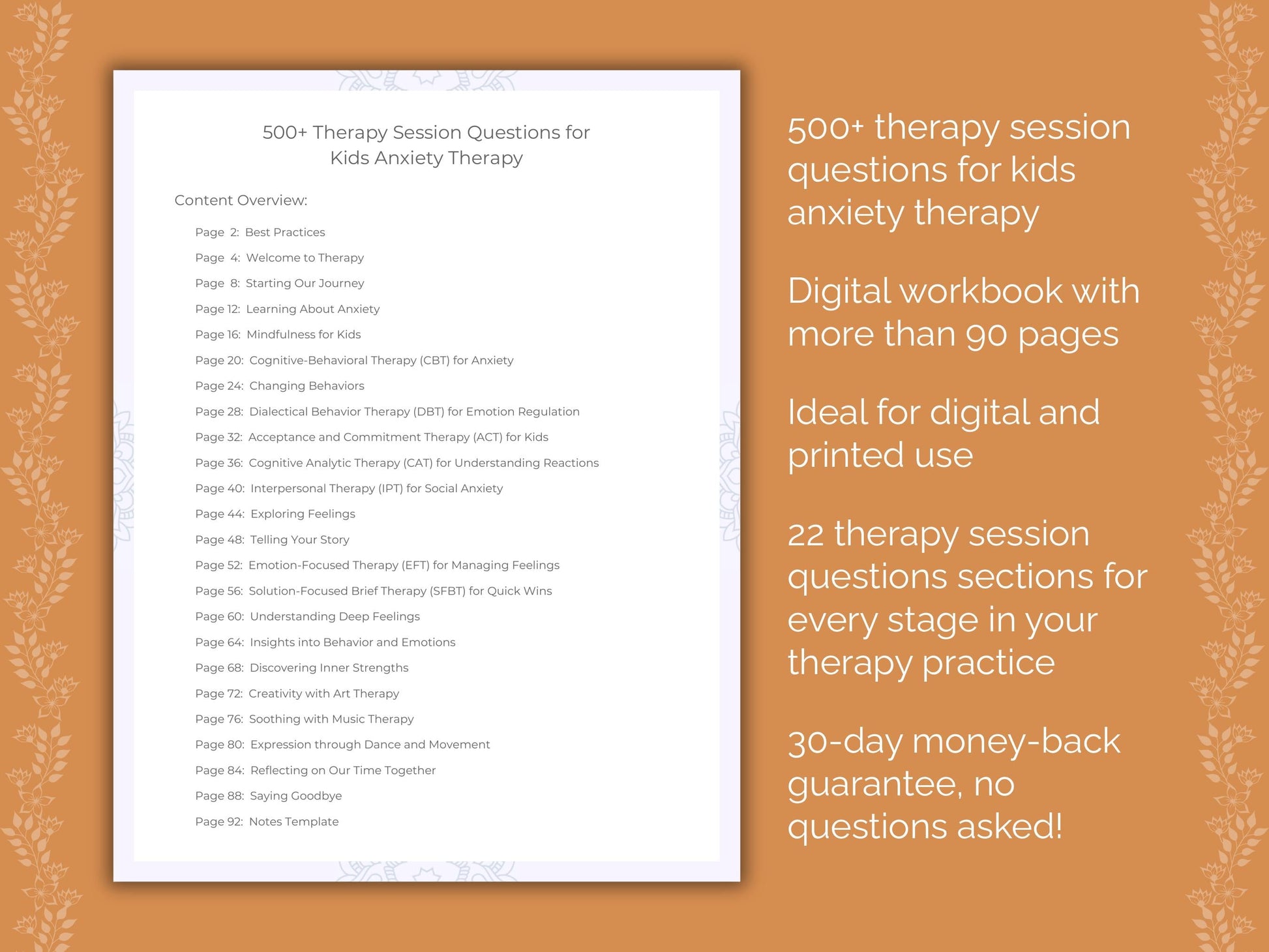 Kids Anxiety Therapy Therapist Worksheets