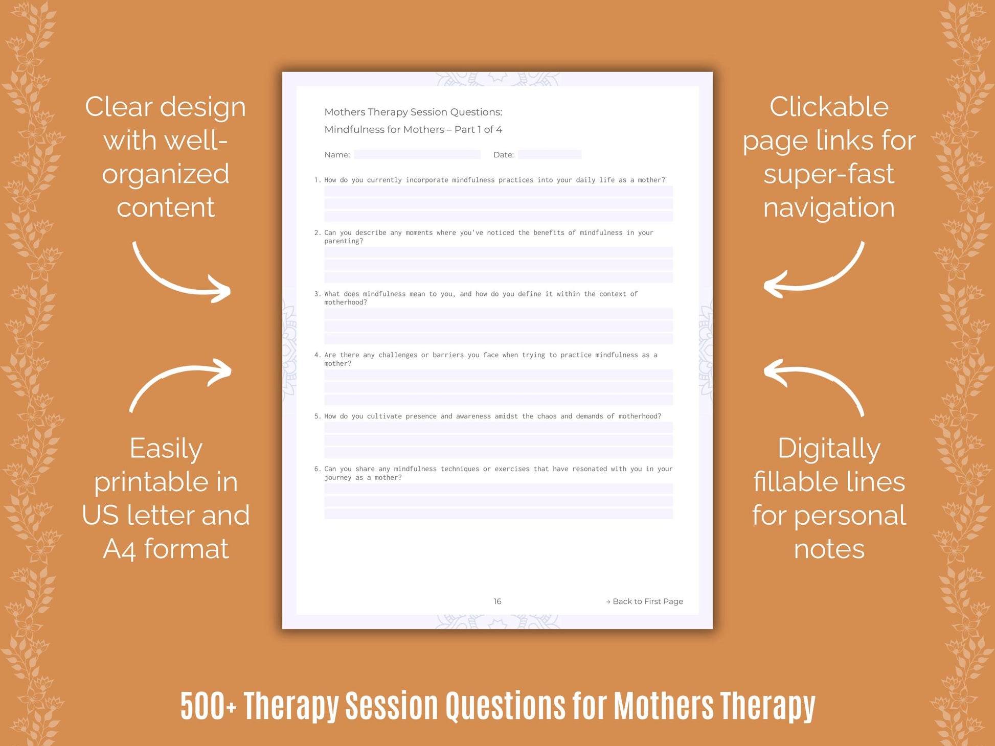 Mothers Therapy Counseling Templates