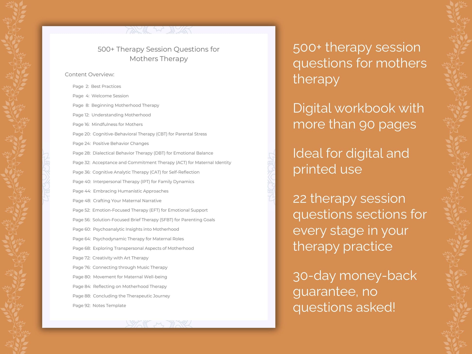 Mothers Therapy Therapist Worksheets