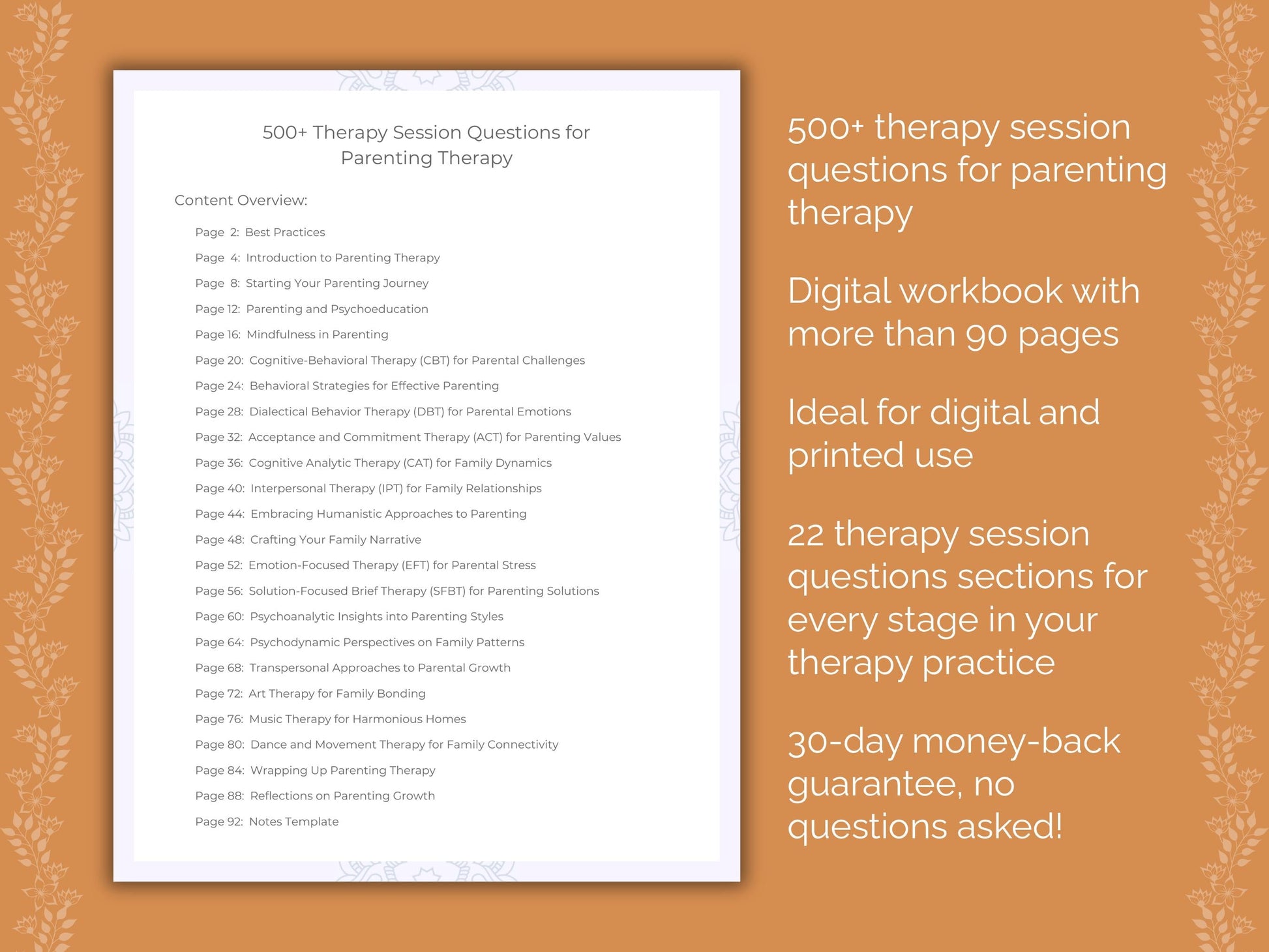 Parenting Therapy Therapist Worksheets