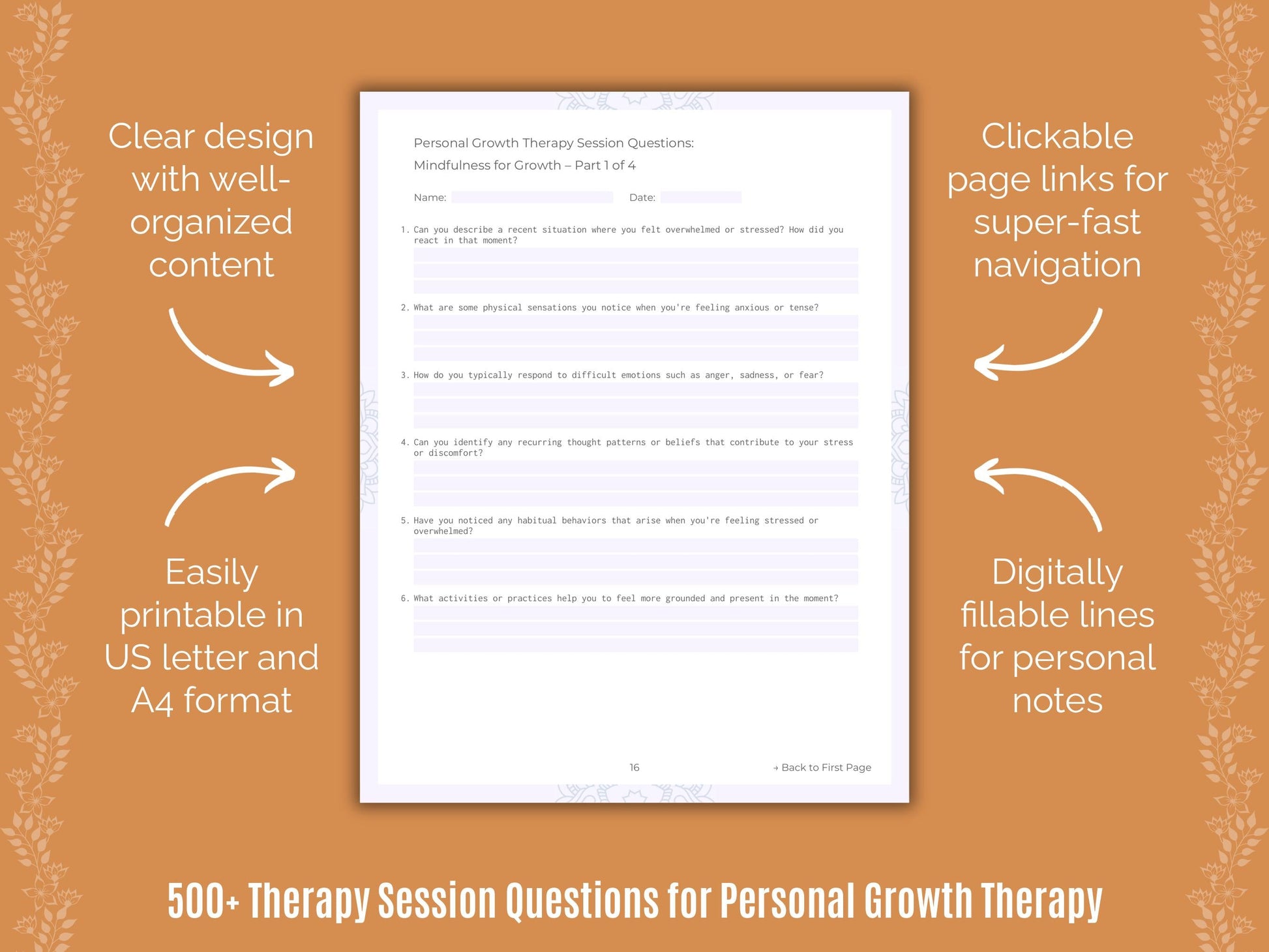 Personal Growth Therapy Counseling Templates