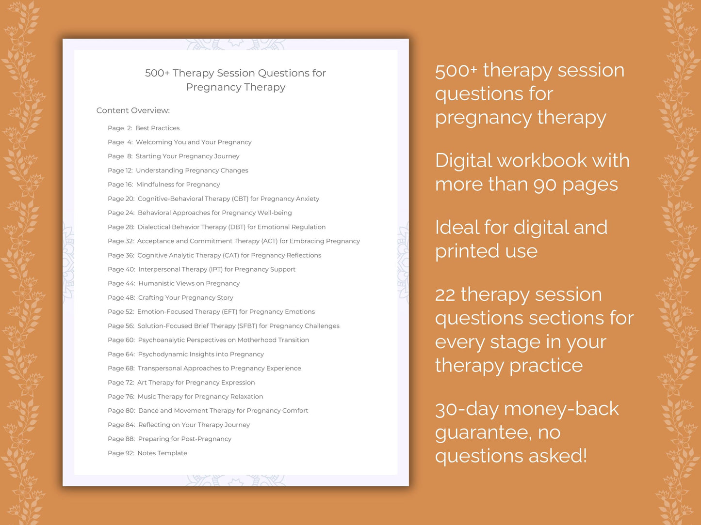 Pregnancy Therapy Therapist Worksheets