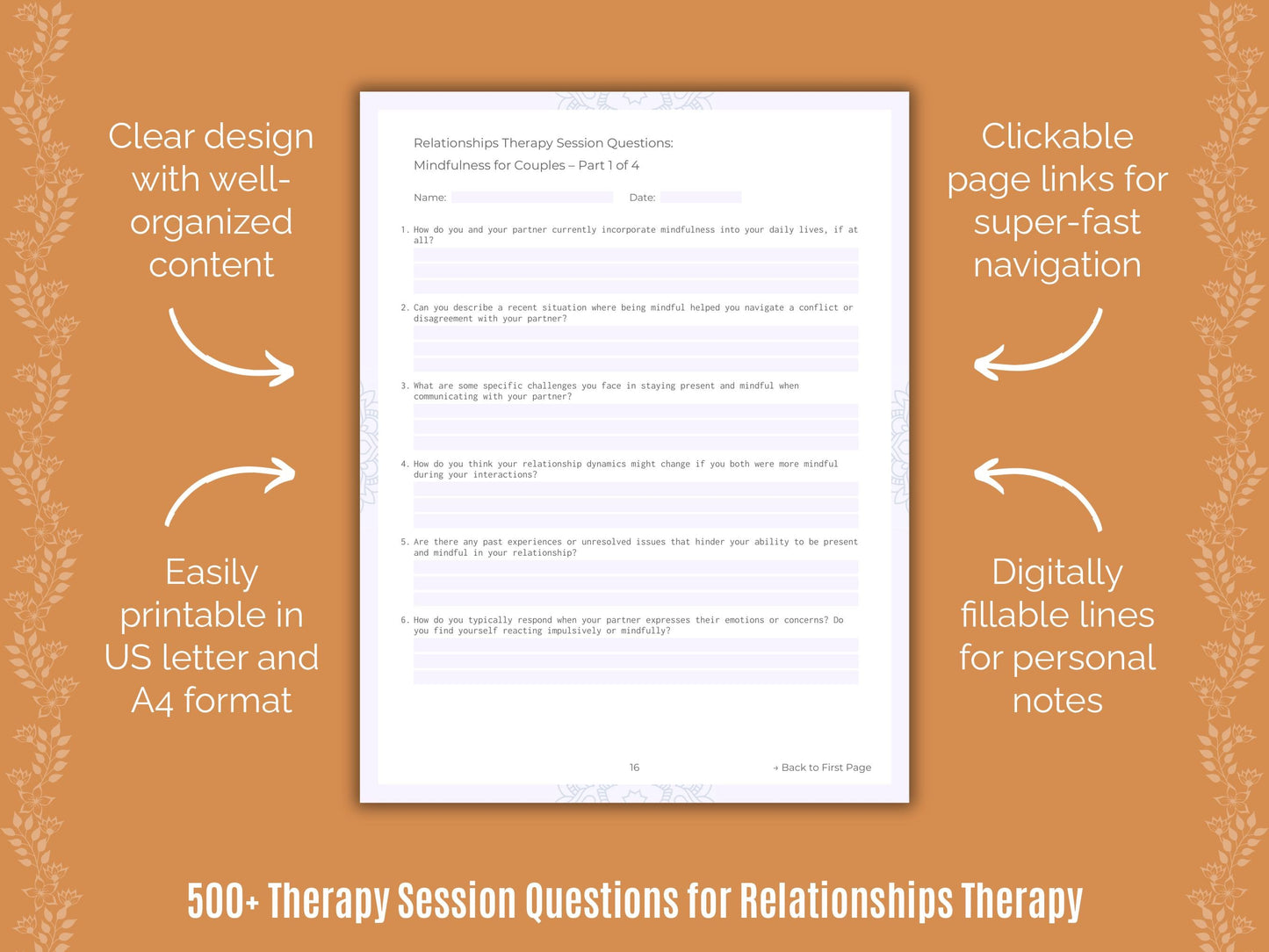 Relationships Therapy Counseling Templates