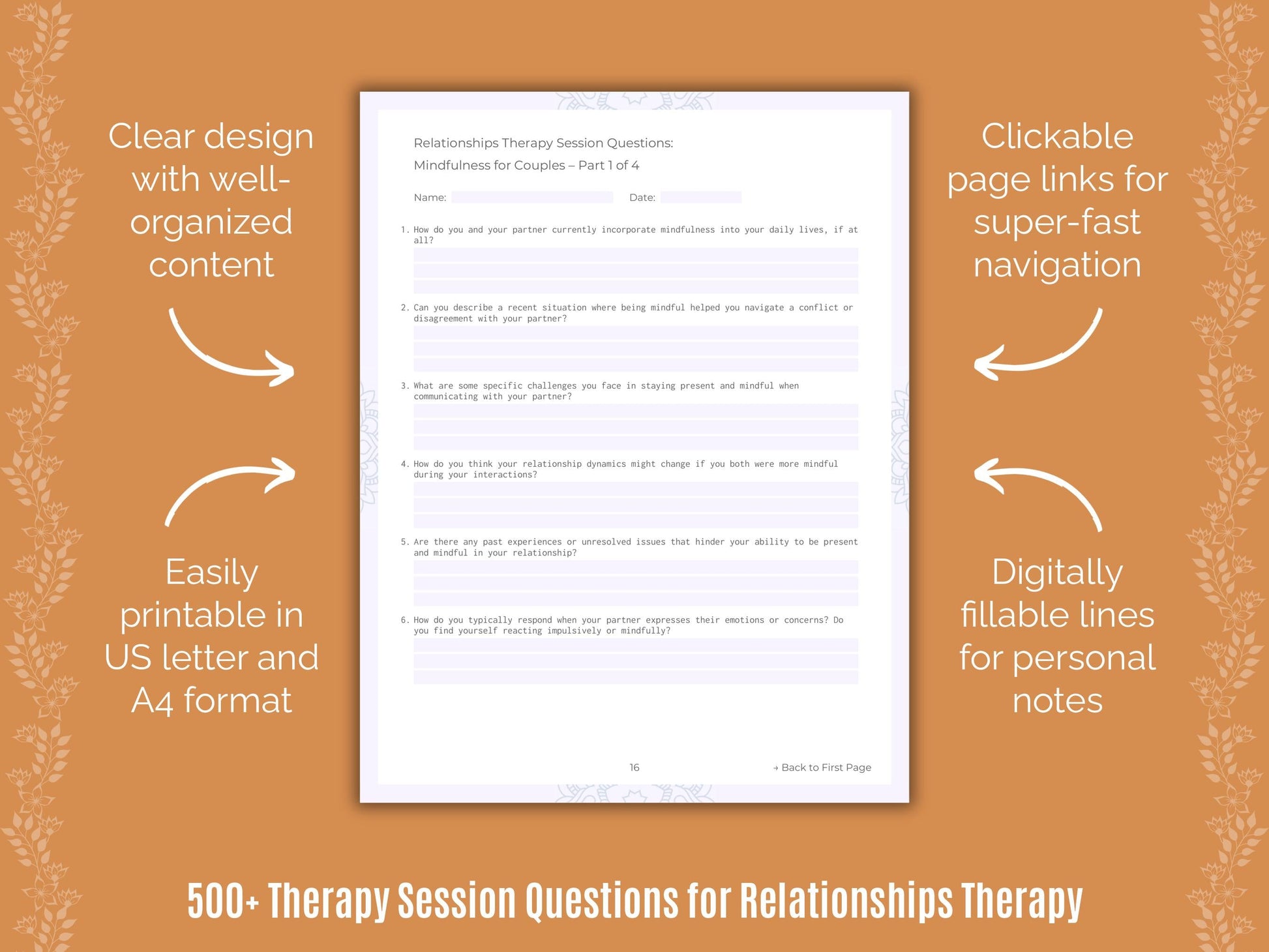 Relationships Therapy Counseling Templates