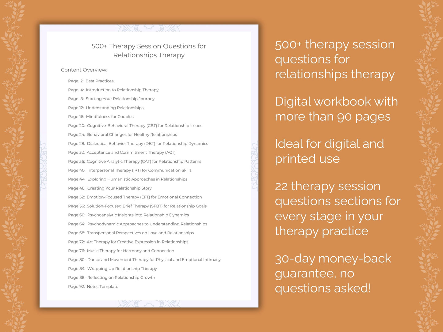 Relationships Therapy Therapist Worksheets