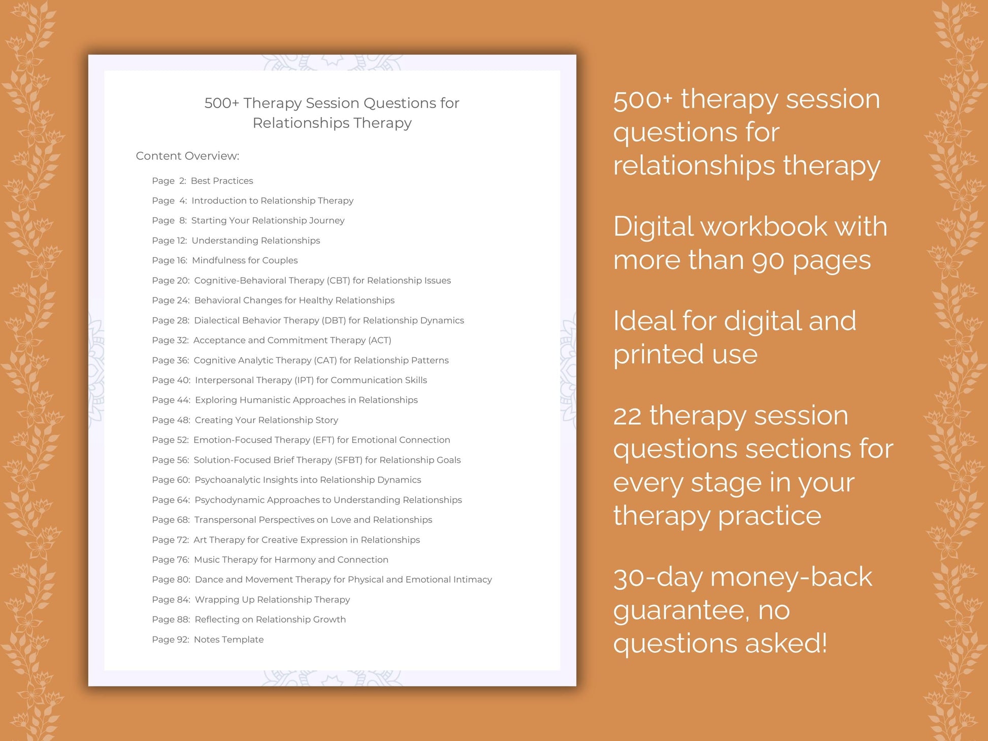 Relationships Therapy Therapist Worksheets