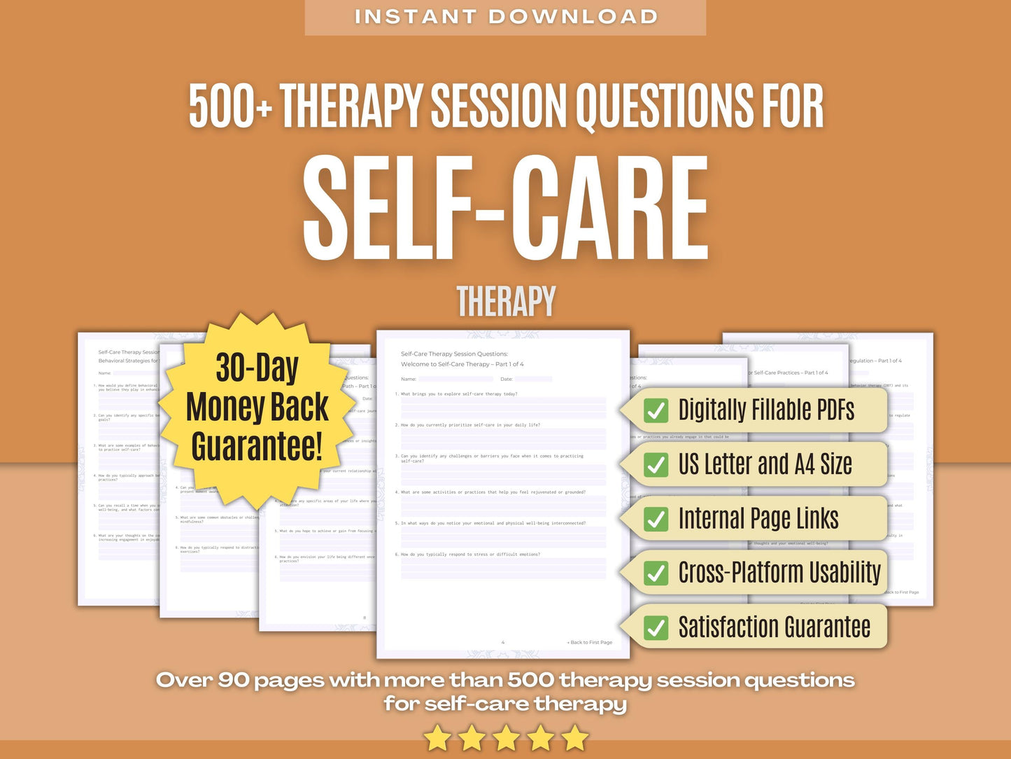 Self-Care Therapy Psychology Workbooks