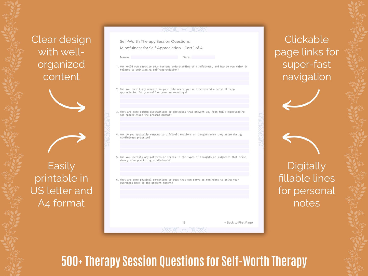 Self-Worth Therapy Counseling Templates