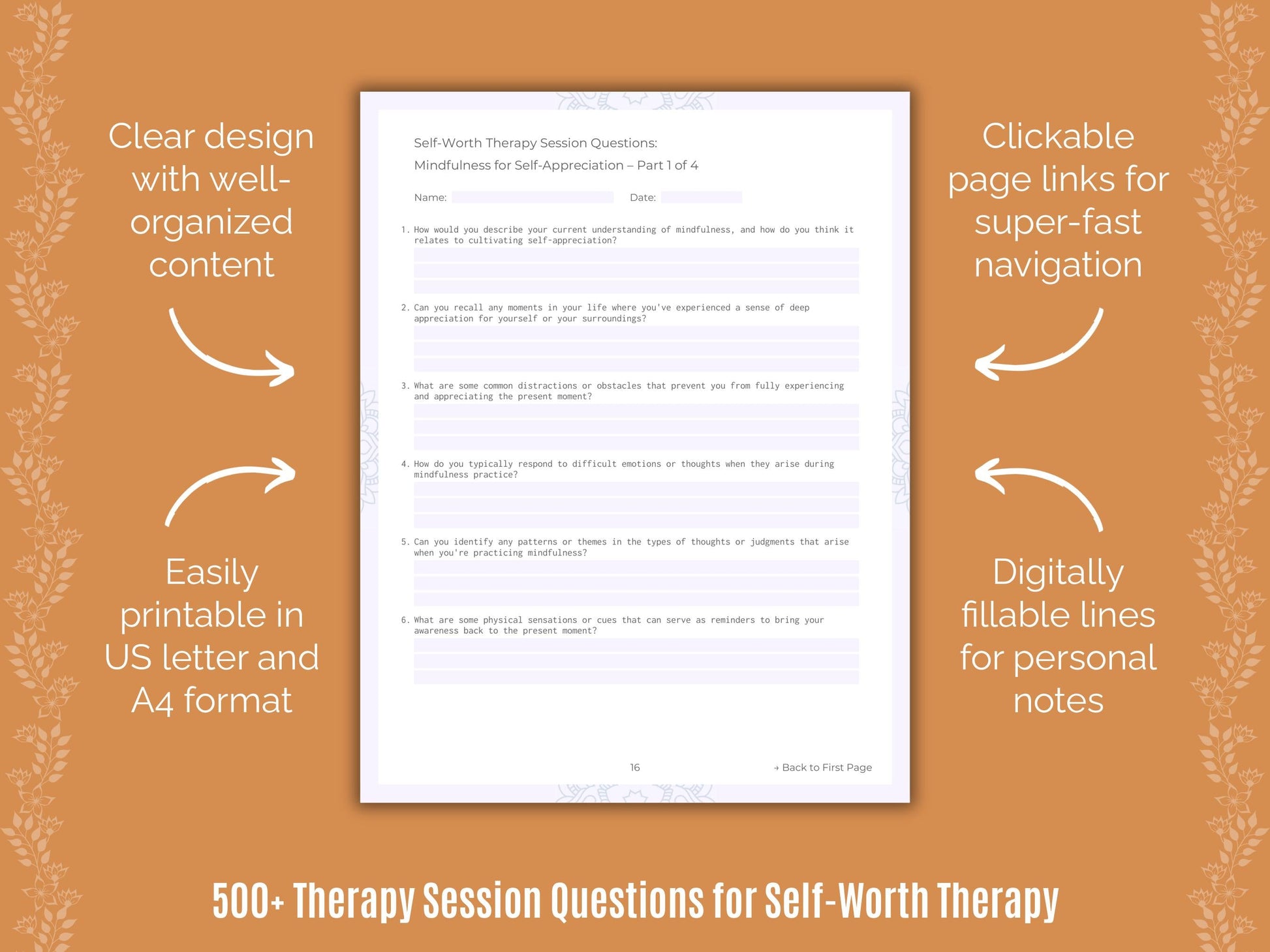 Self-Worth Therapy Counseling Templates