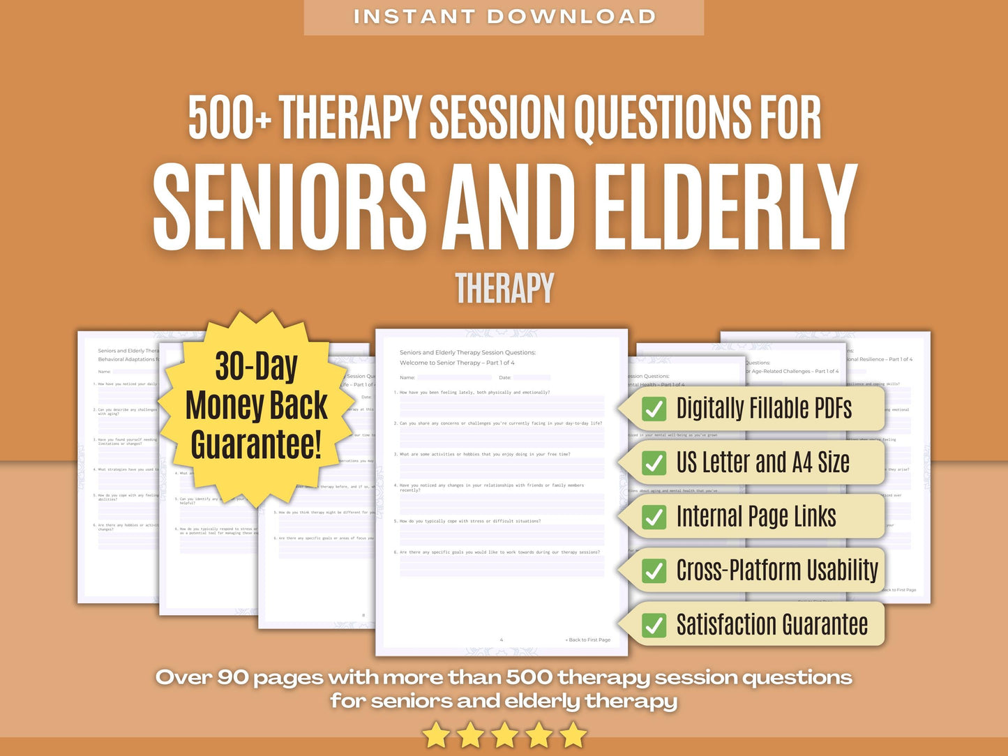 Seniors and Elderly Therapy Psychology Workbooks