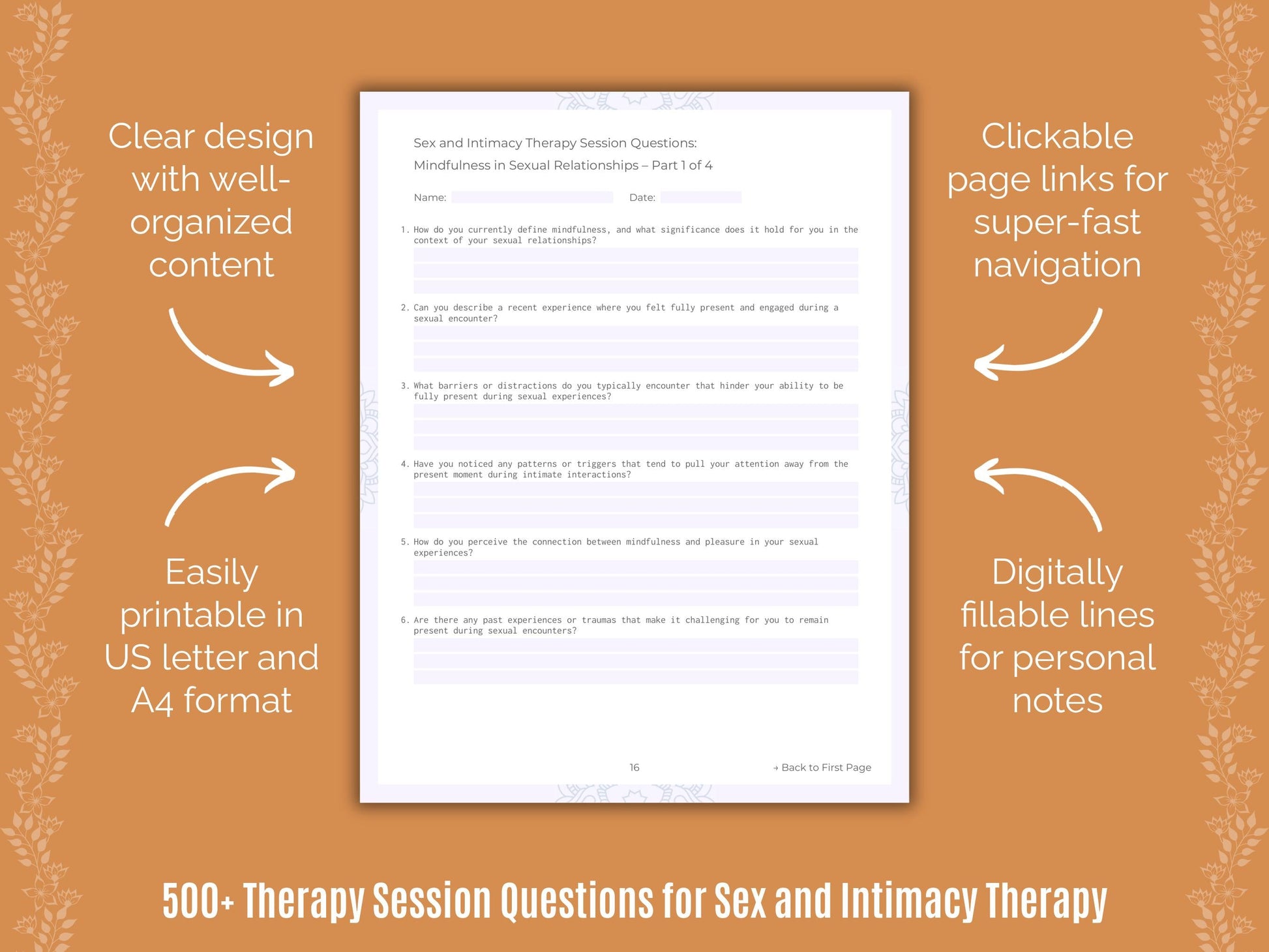 Sex and Intimacy Therapy Counseling Templates