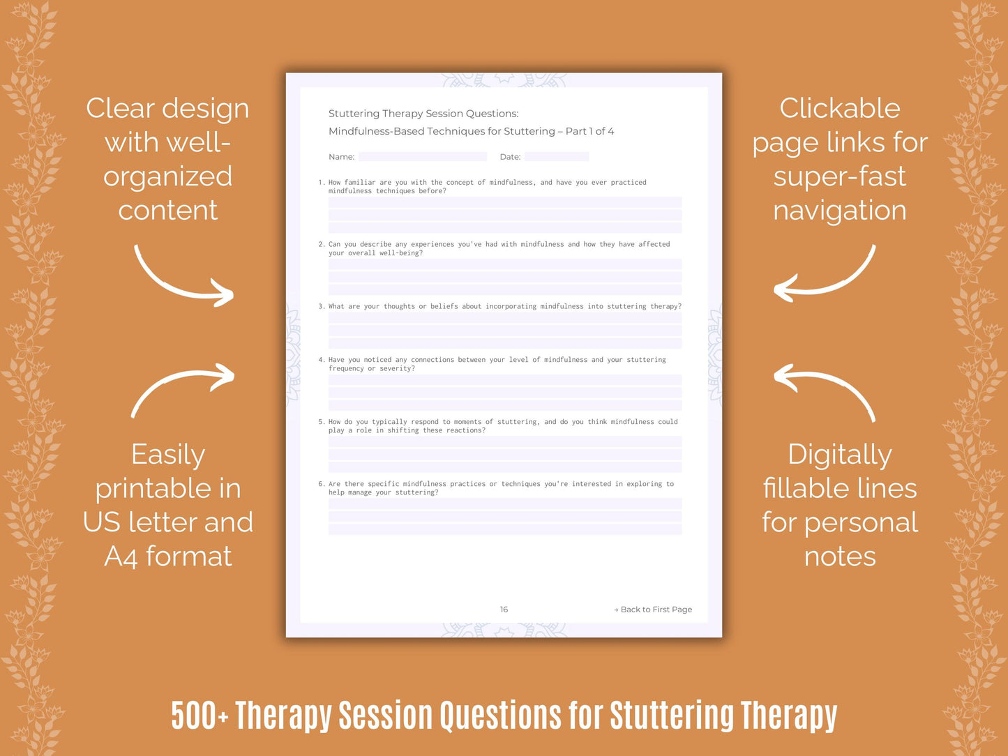 Stuttering Therapy Counseling Templates