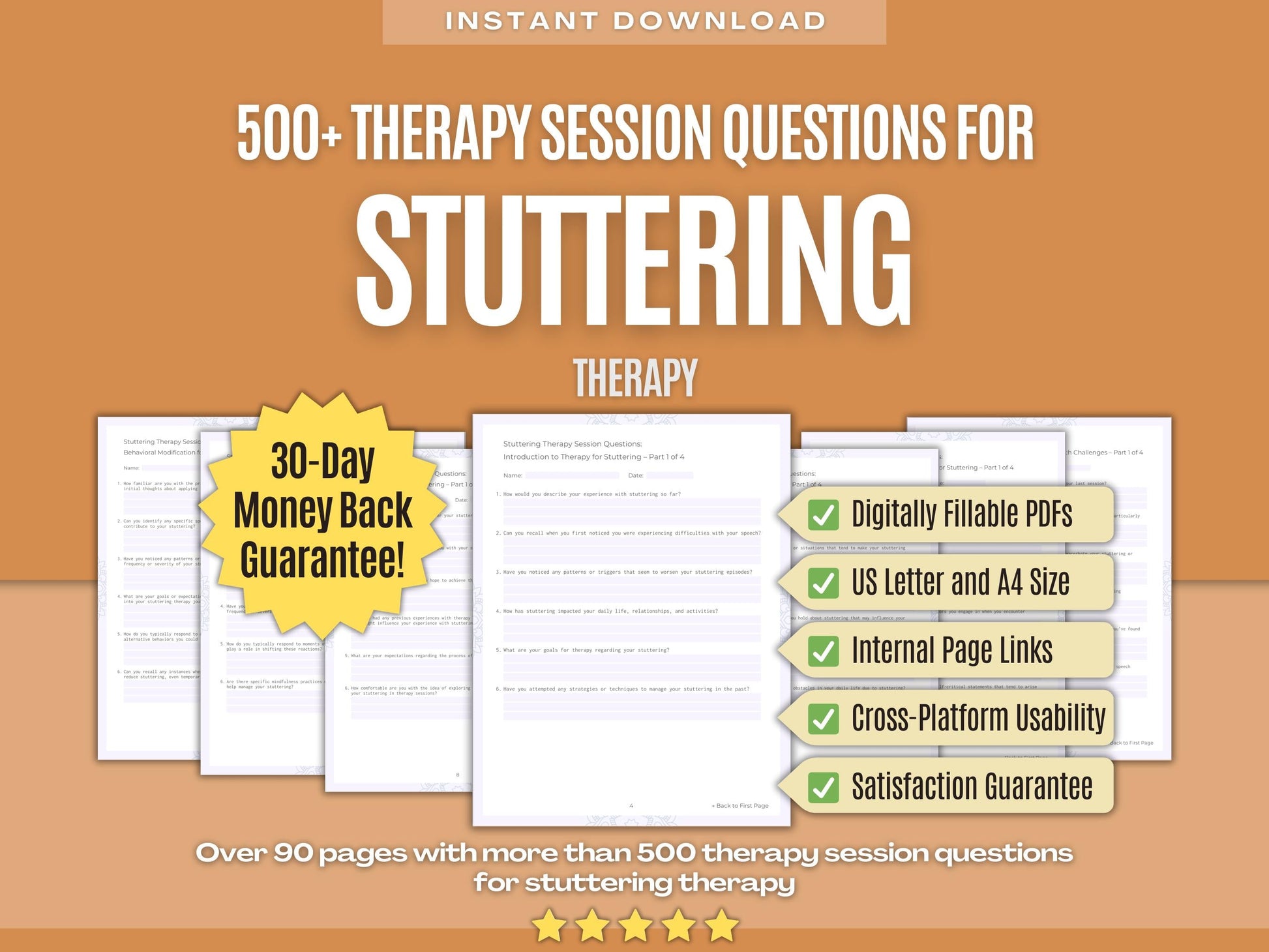 Stuttering Therapy Psychology Workbooks