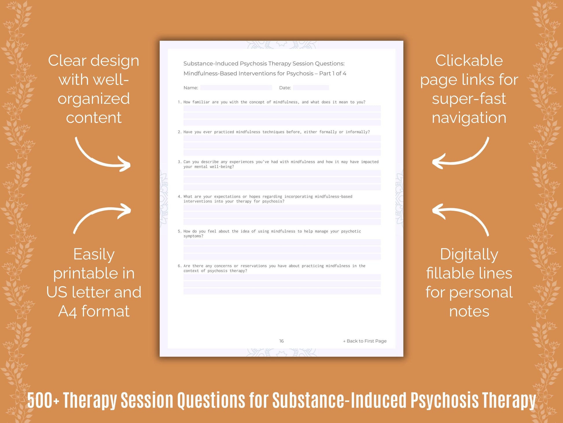 Substance-Induced Psychosis Therapy Counseling Templates