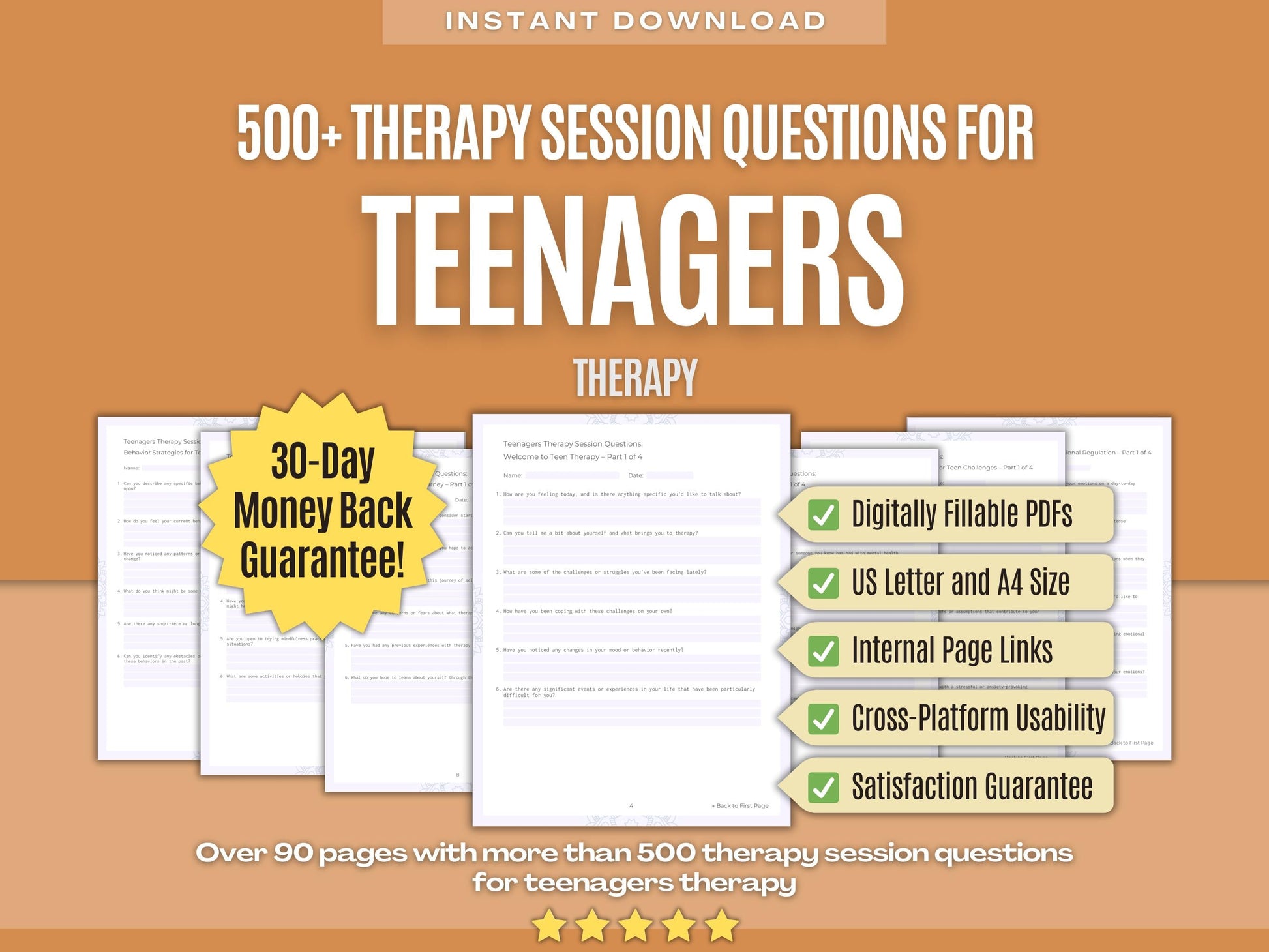 Teenagers Therapy Psychology Workbooks
