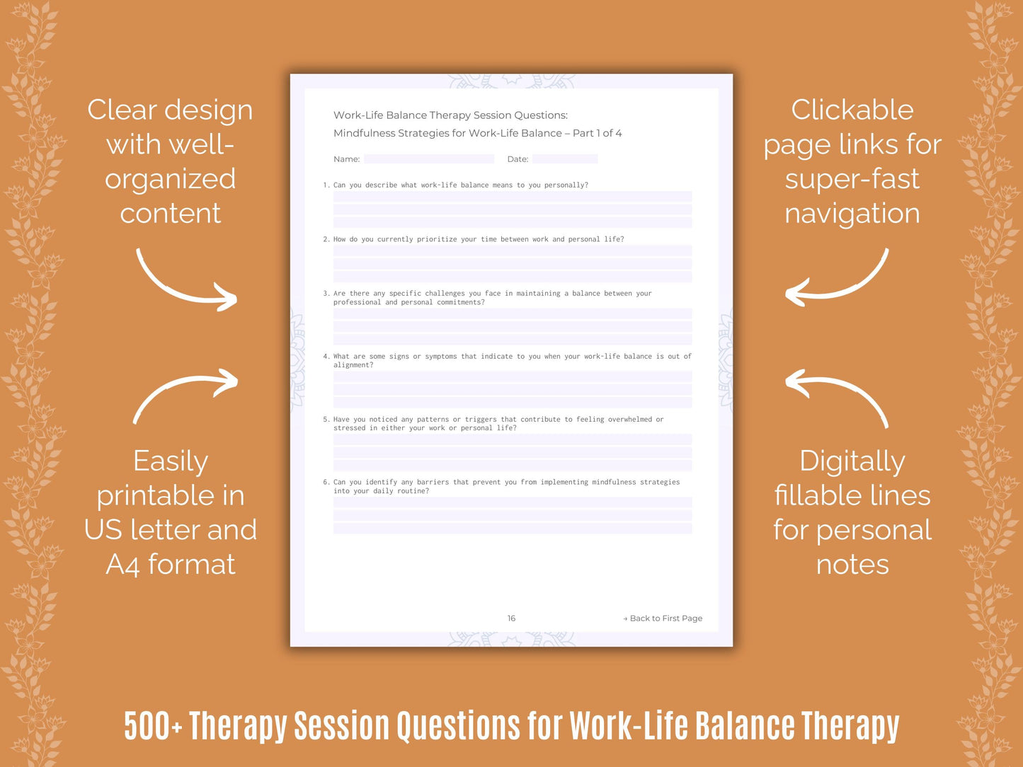 Work-Life Balance Therapy Counseling Templates