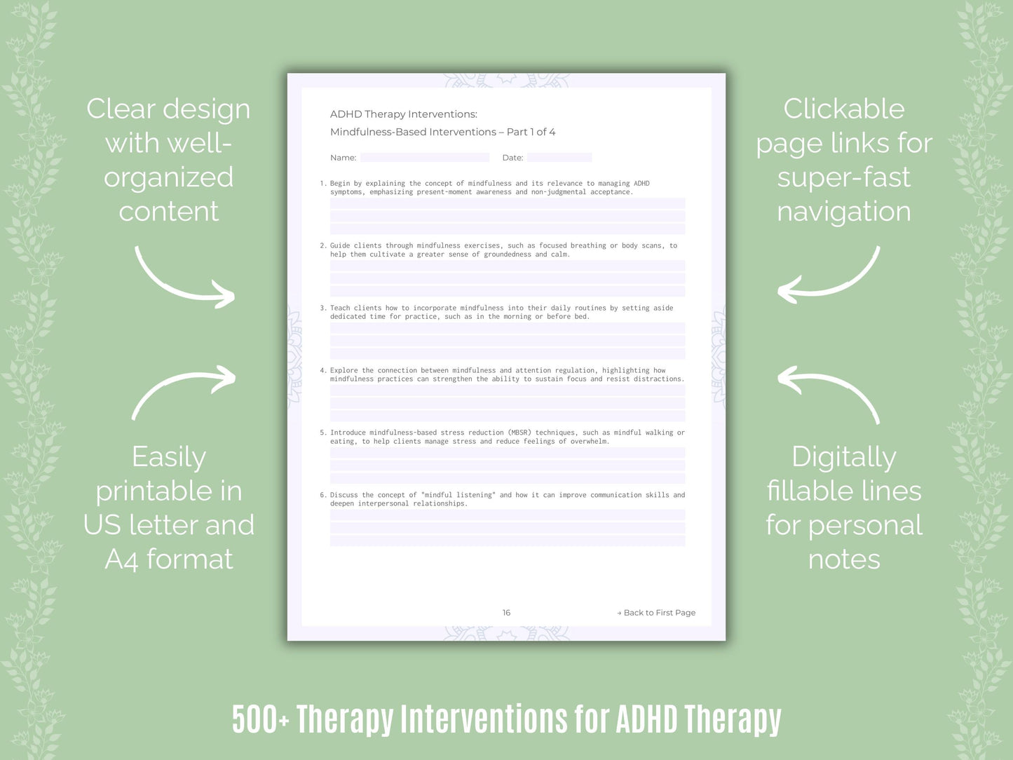 ADHD Therapy Counseling Templates