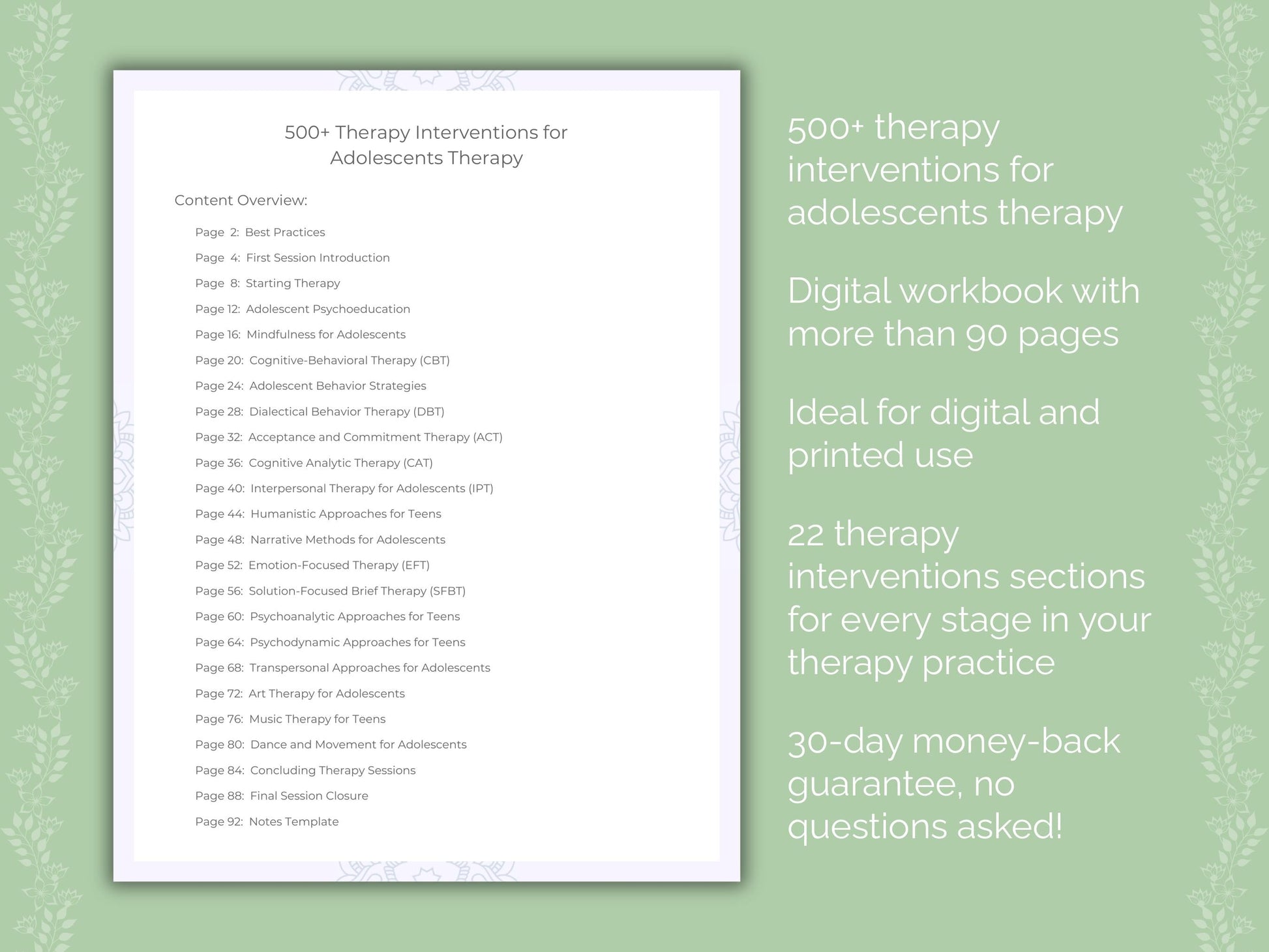 Adolescents Therapy Therapist Worksheets