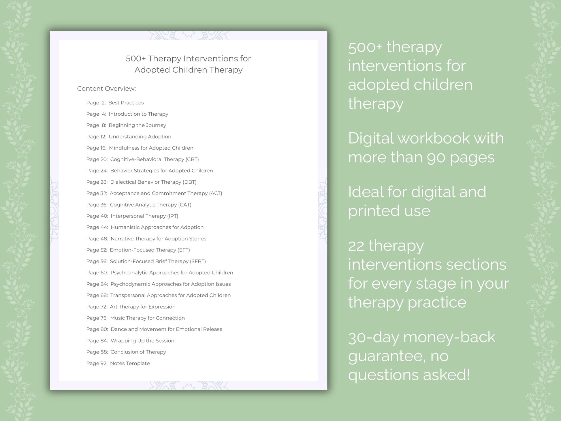 Adopted Children Therapy Therapist Worksheets