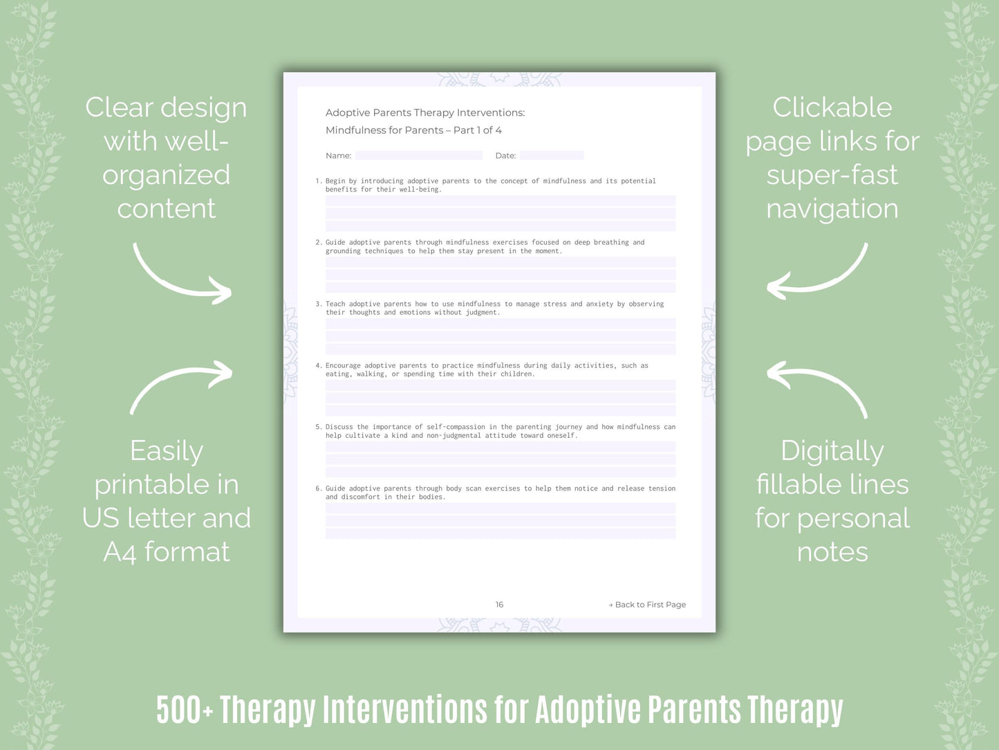 Adoptive Parents Therapy Counseling Templates