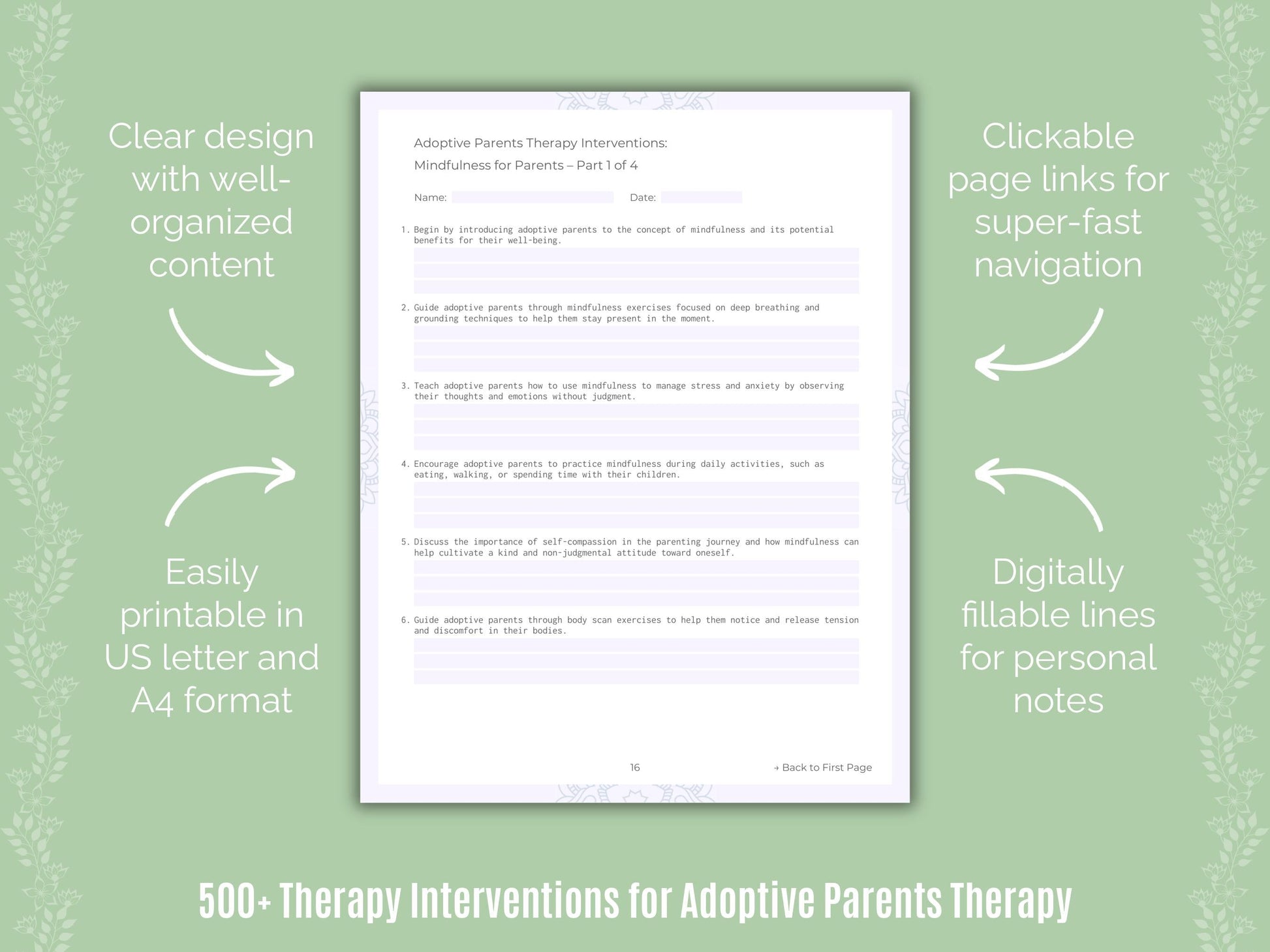 Adoptive Parents Therapy Counseling Templates