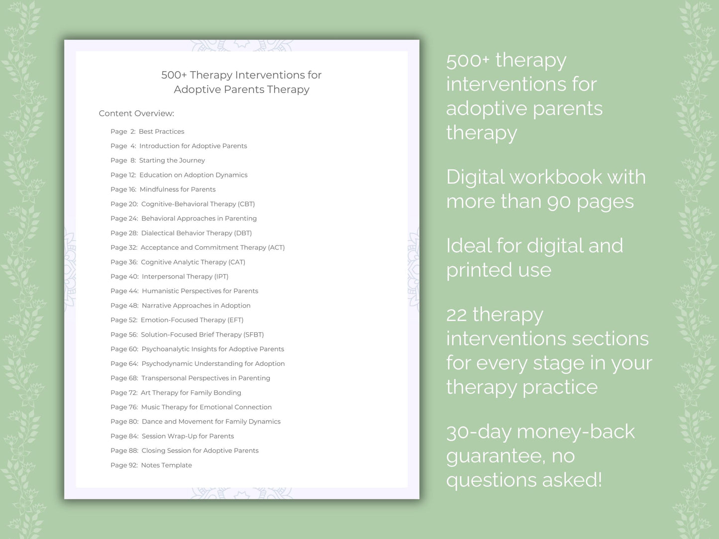 Adoptive Parents Therapy Therapist Worksheets