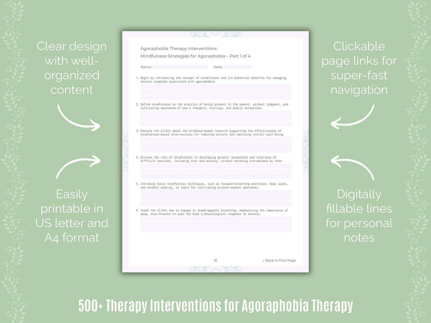 Agoraphobia Therapy Counseling Templates