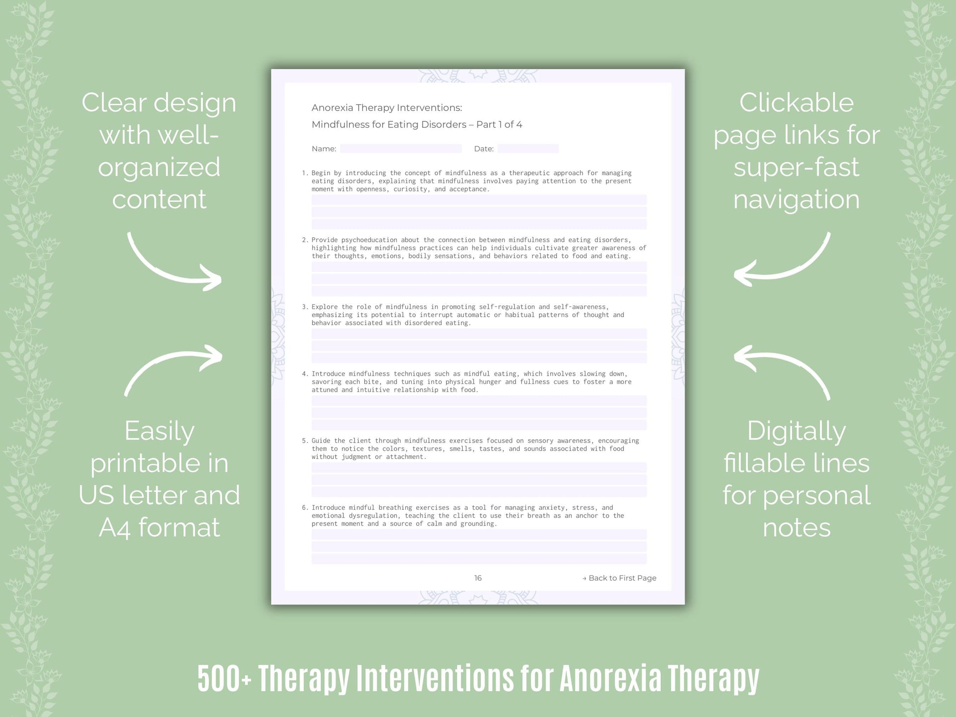 Anorexia Therapy Counseling Templates