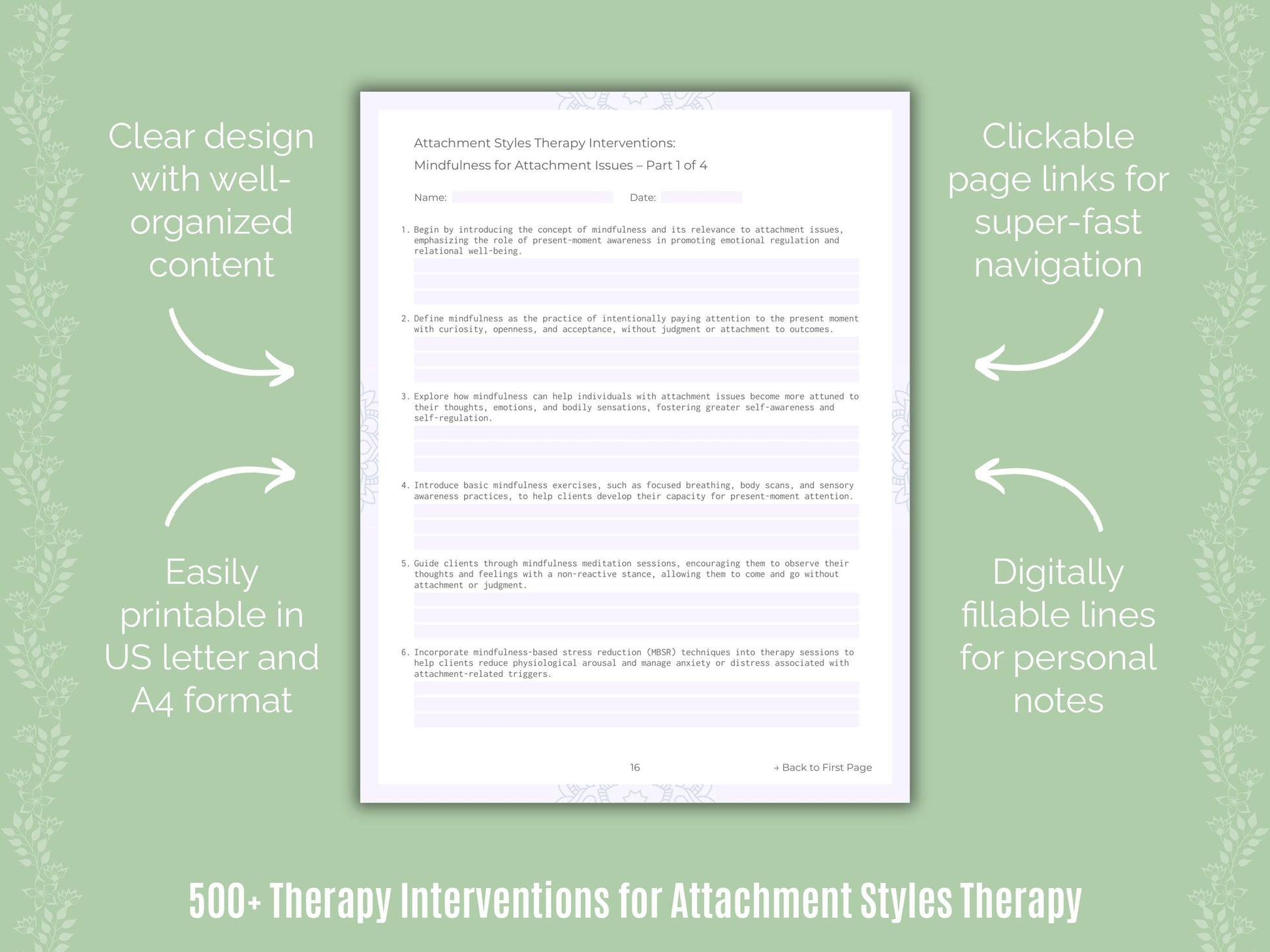 Attachment Styles Therapy Counseling Templates