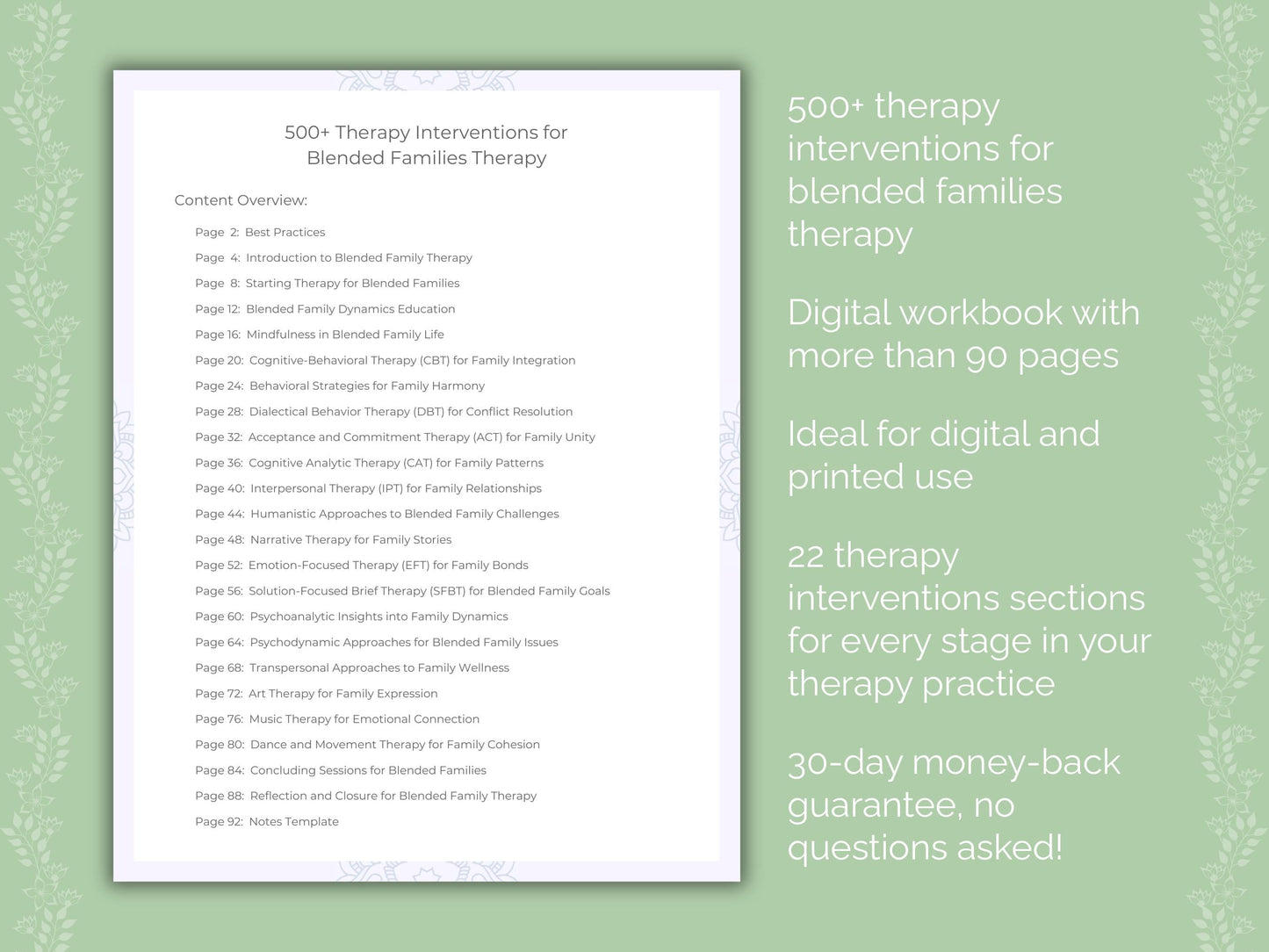 Blended Families Therapy Therapist Worksheets