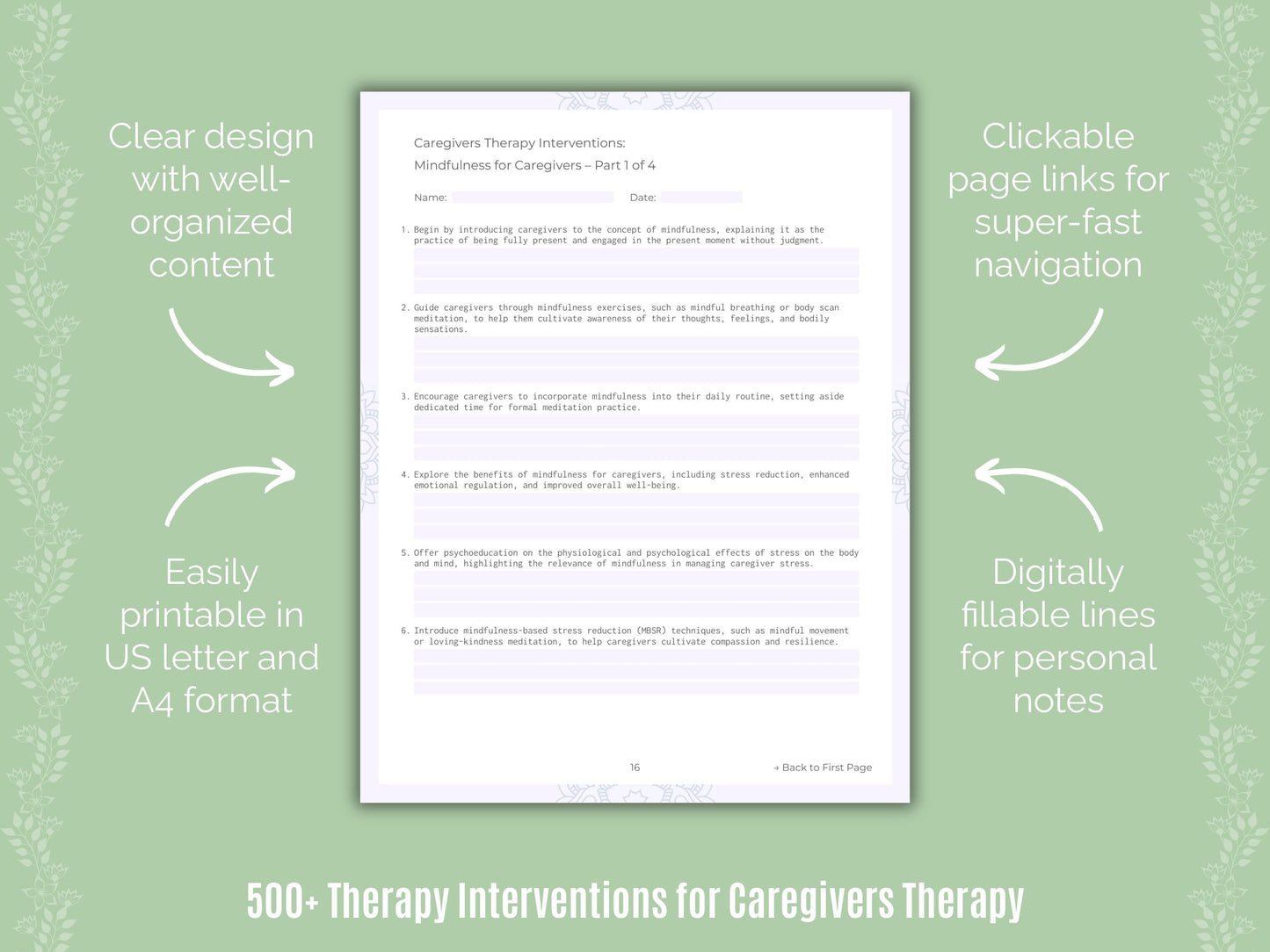 Caregivers Therapy Counseling Templates