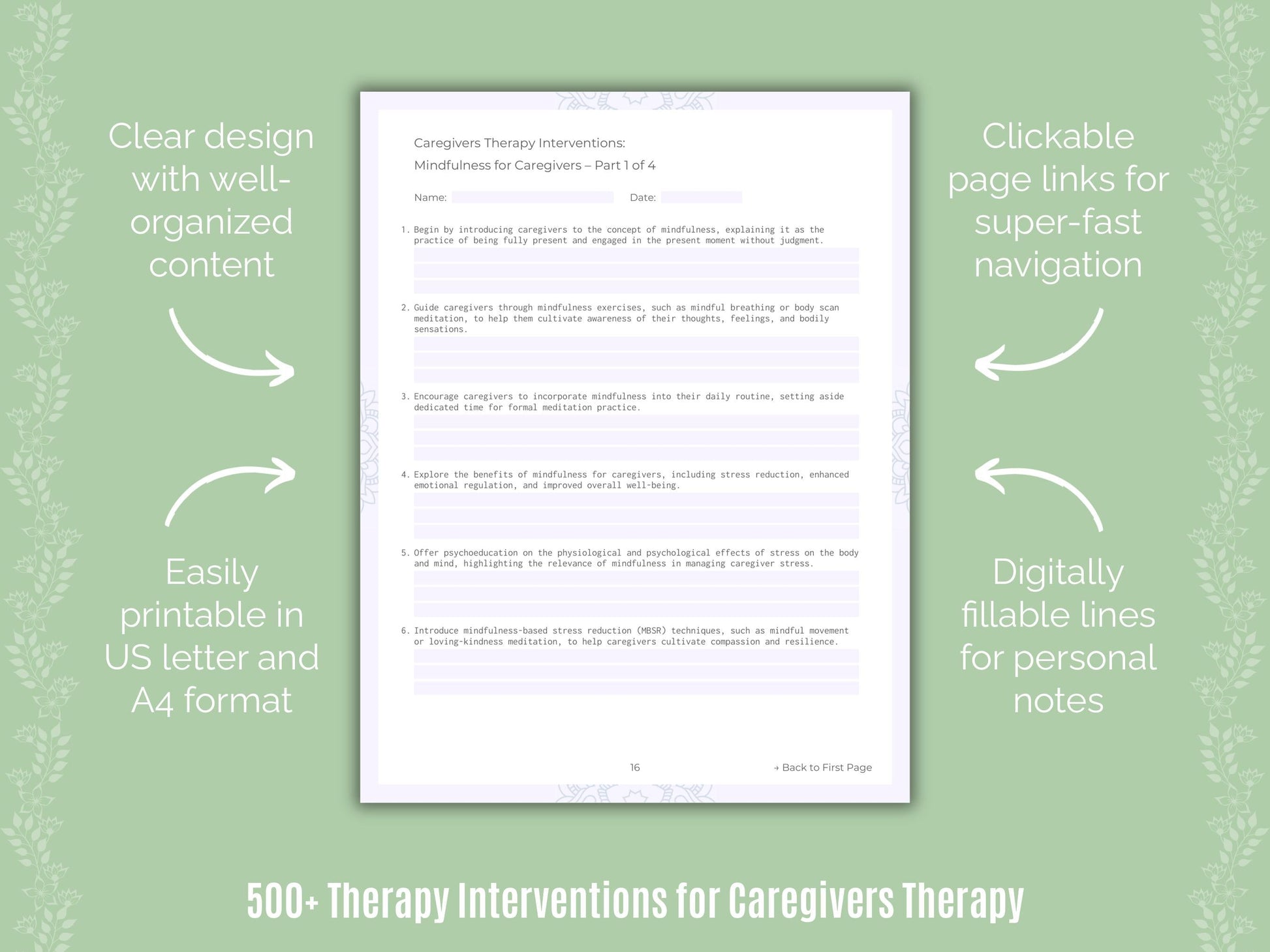 Caregivers Therapy Counseling Templates