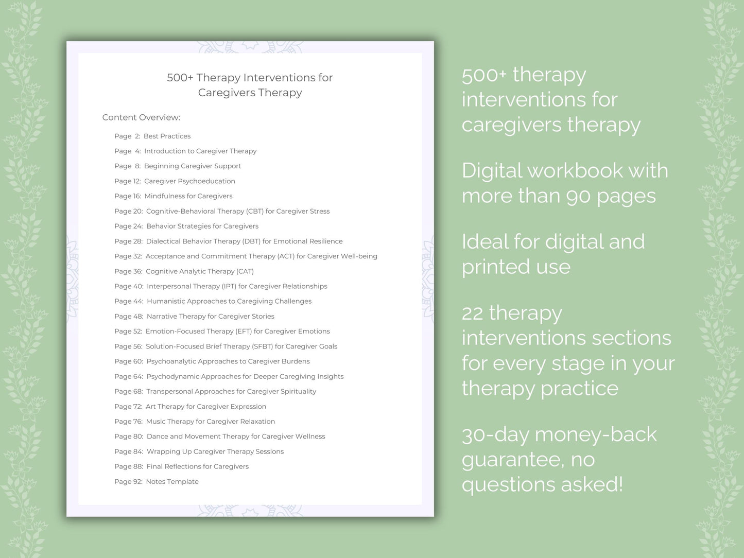 Caregivers Therapy Therapist Worksheets