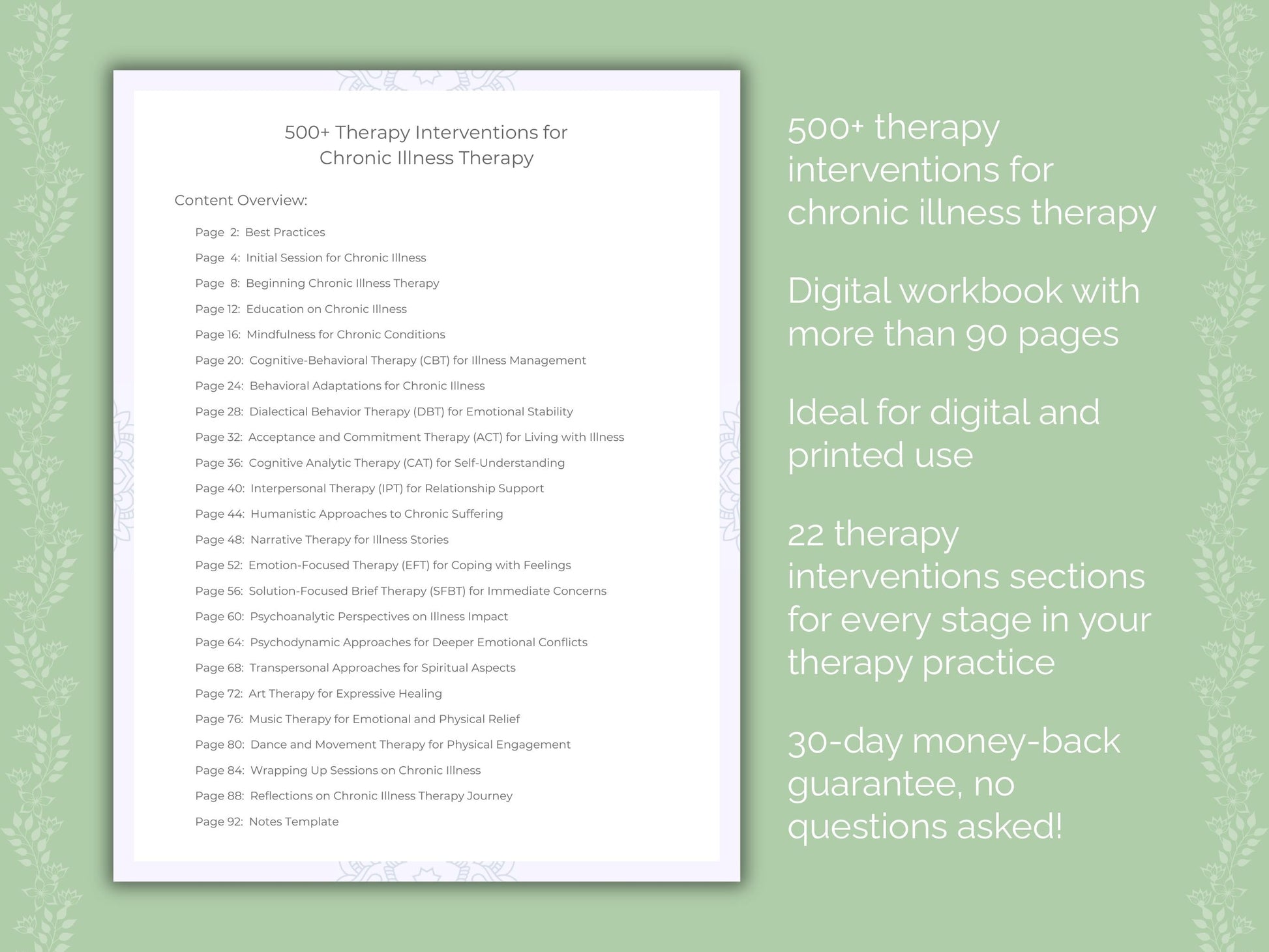 Chronic Illness Therapy Therapist Worksheets