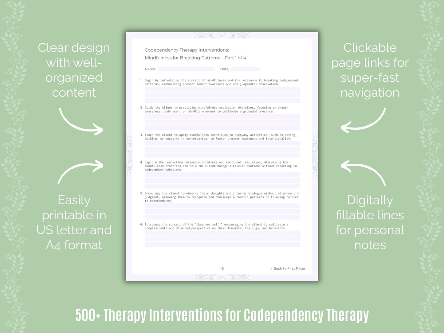 Codependency Therapy Counseling Templates