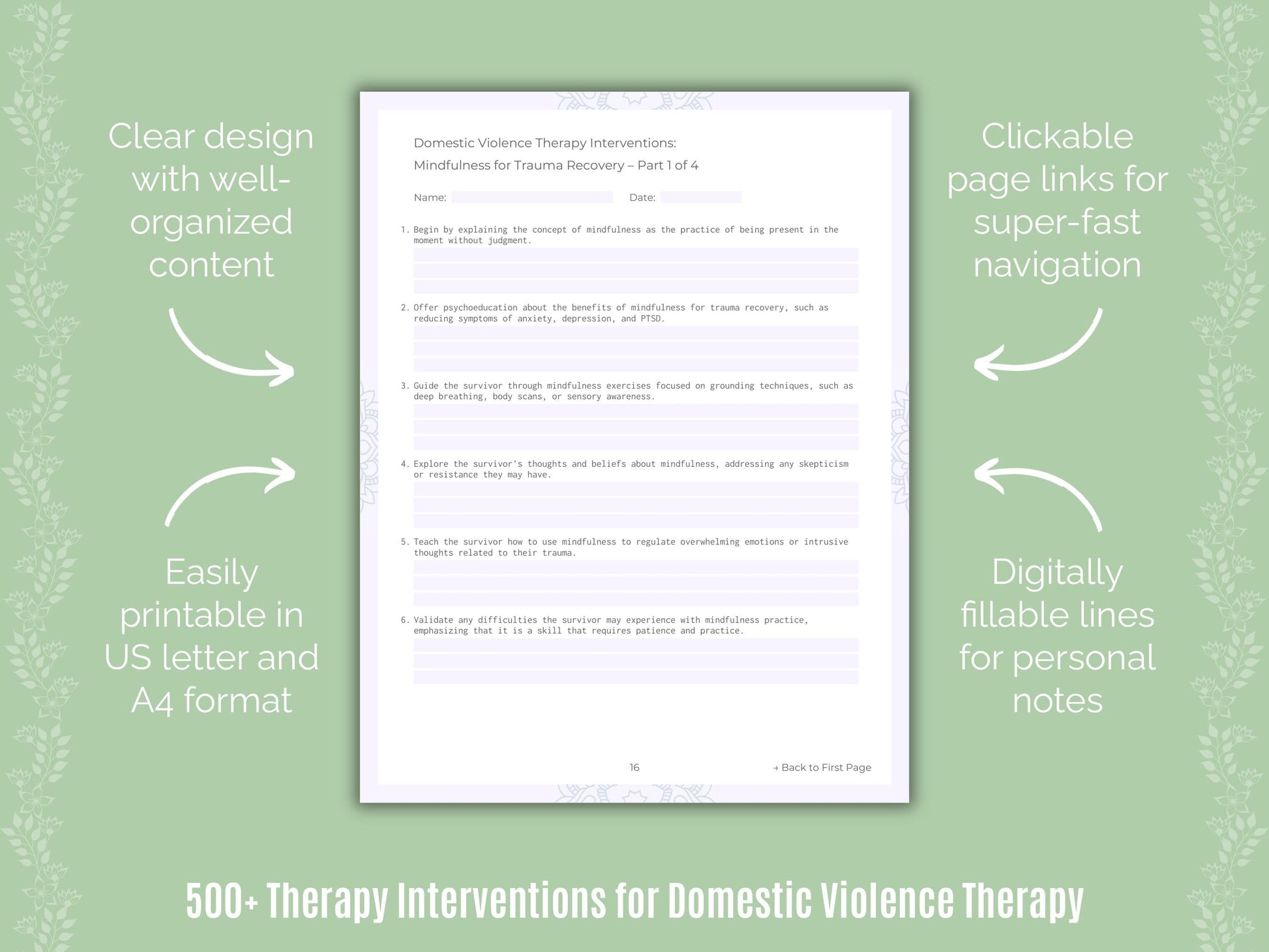 Domestic Violence Therapy Counseling Templates