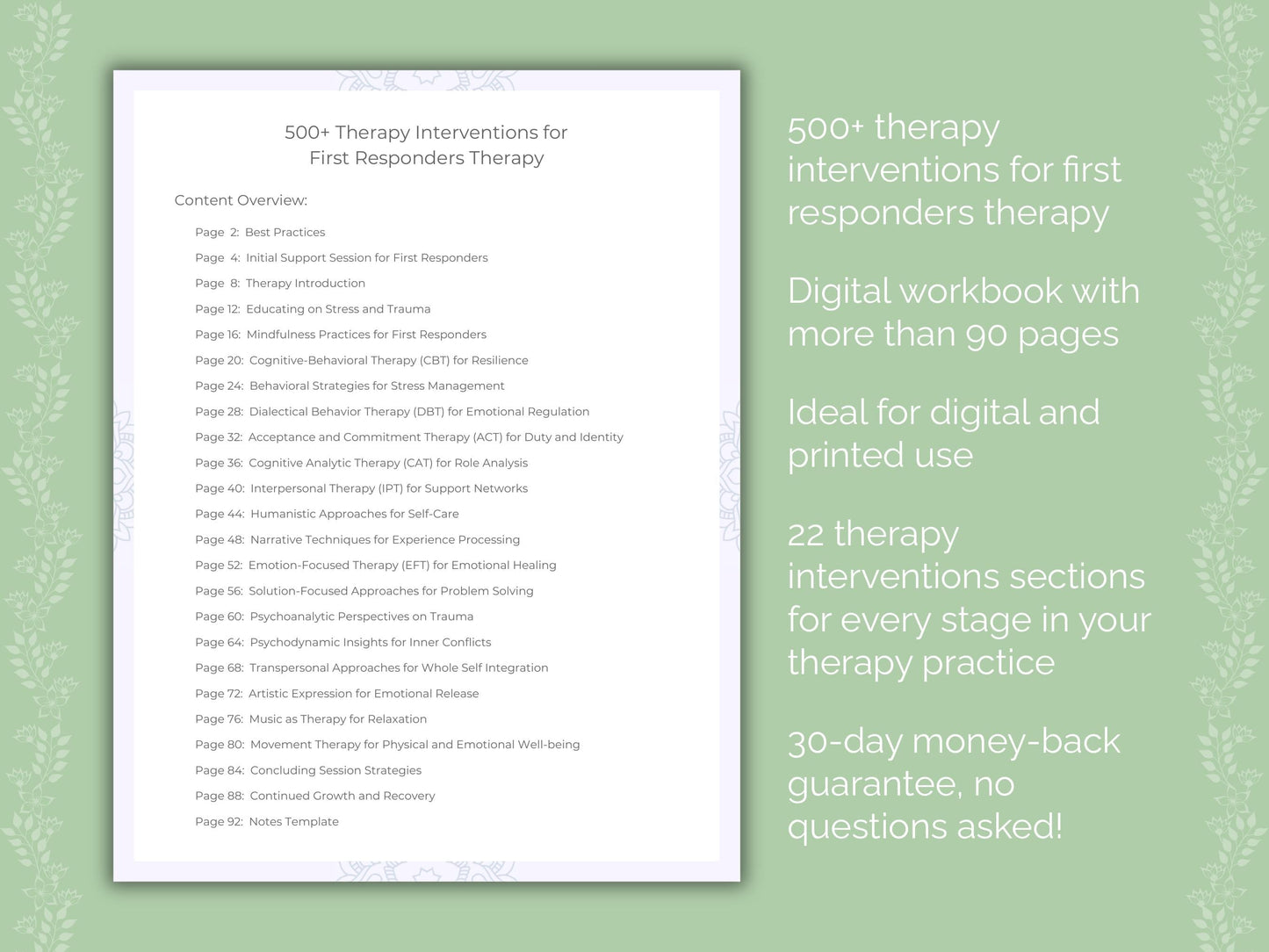 First Responders Therapy Therapist Worksheets