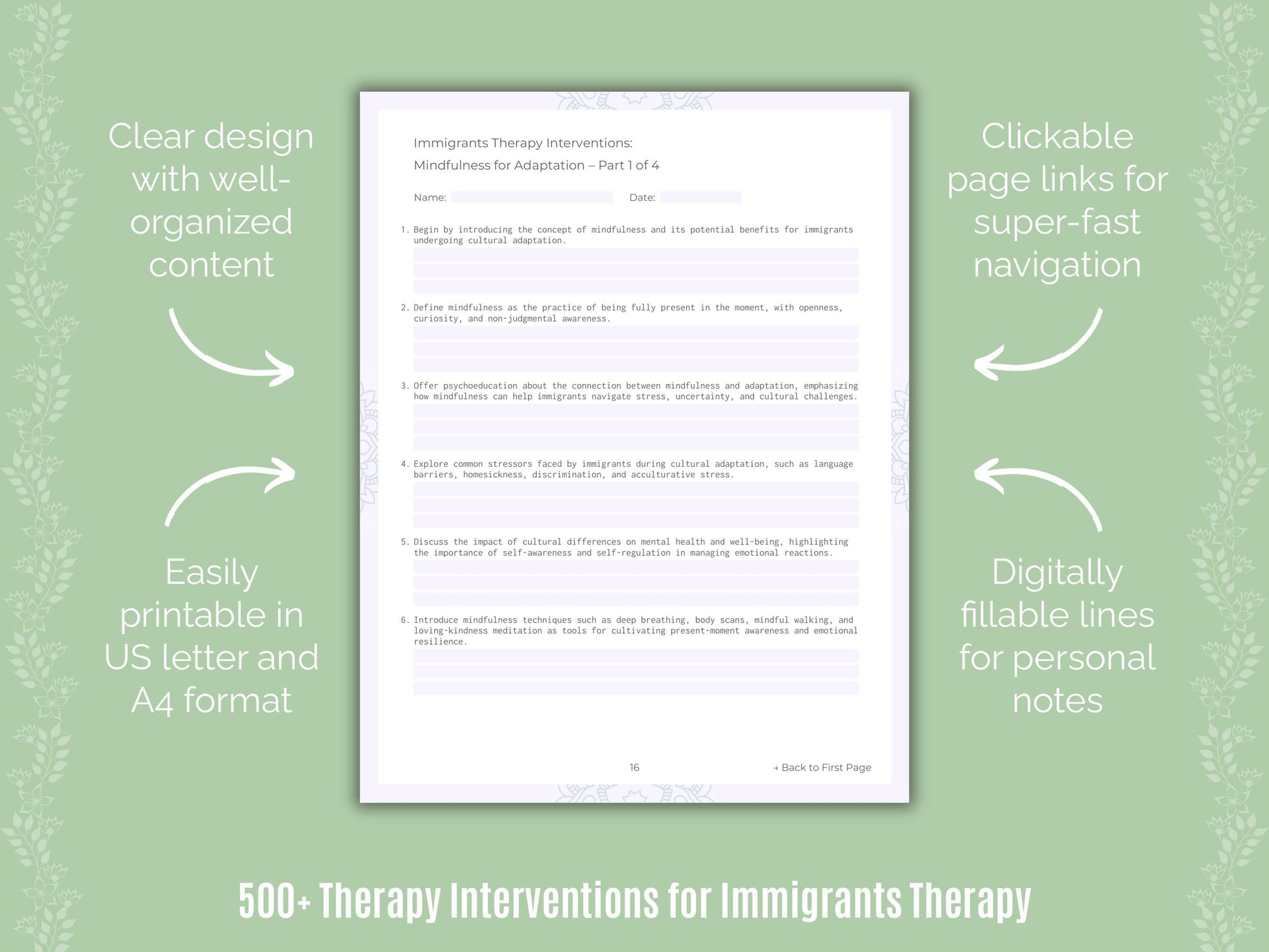 Immigrants Therapy Counseling Templates