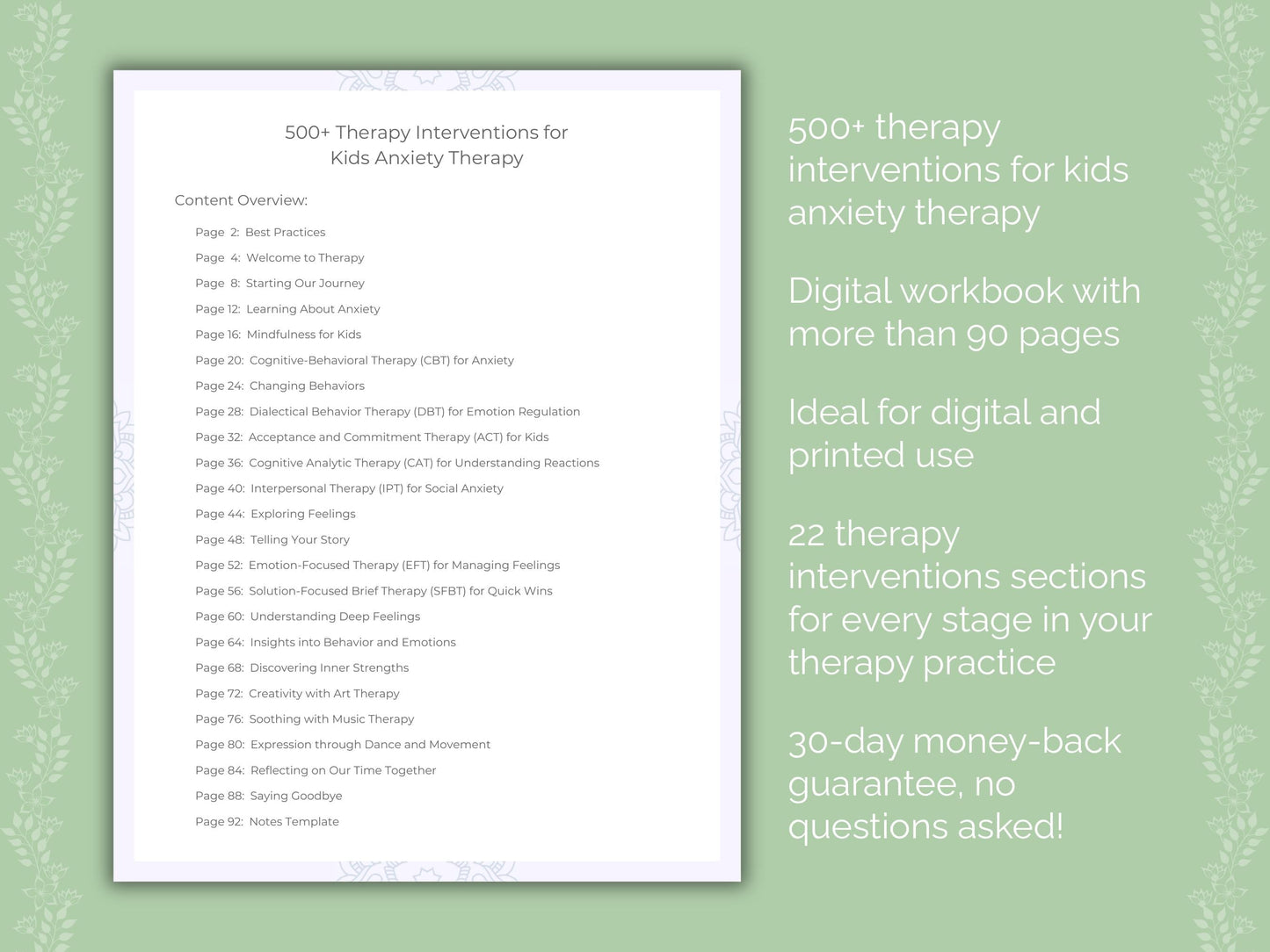 Kids Anxiety Therapy Therapist Worksheets