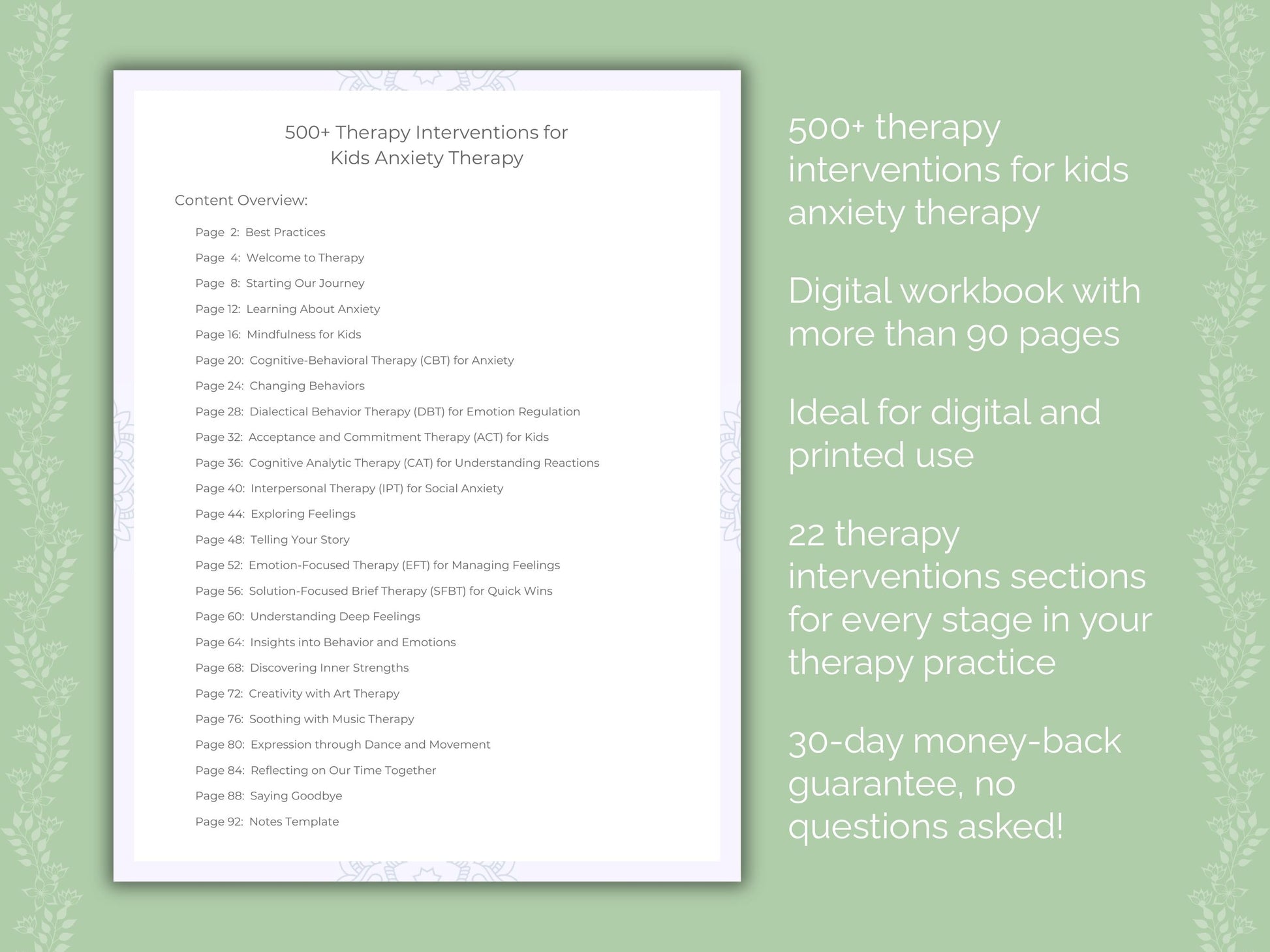 Kids Anxiety Therapy Therapist Worksheets