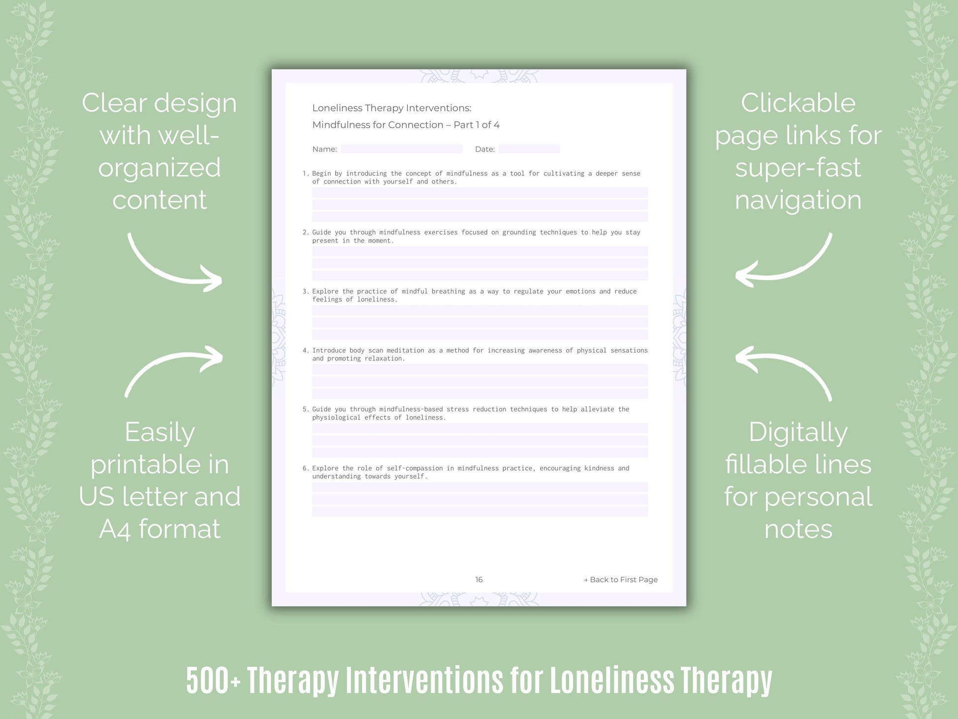 Loneliness Therapy Counseling Templates