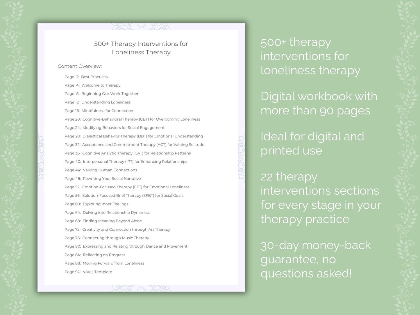 Loneliness Therapy Therapist Worksheets