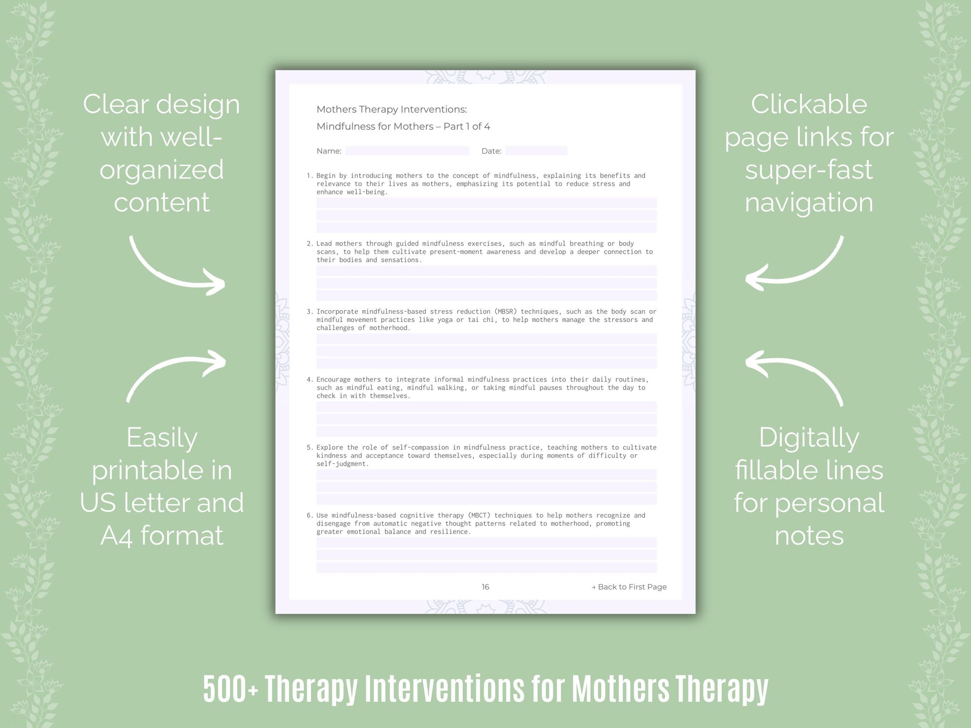 Mothers Therapy Counseling Templates