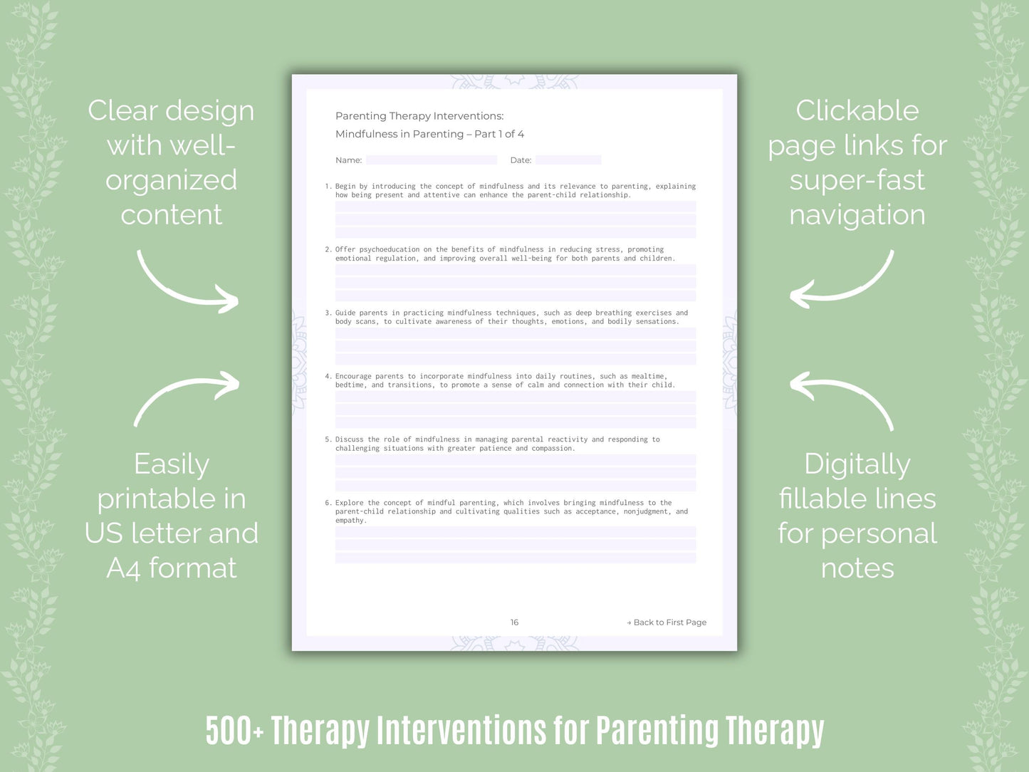 Parenting Therapy Counseling Templates