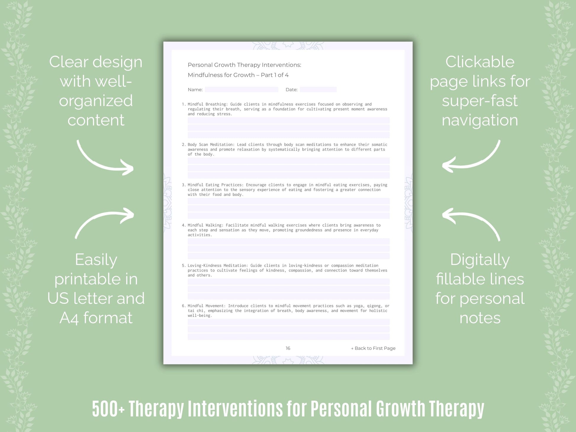 Personal Growth Therapy Counseling Templates