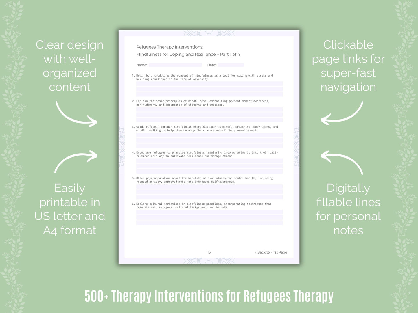 Refugees Therapy Counseling Templates